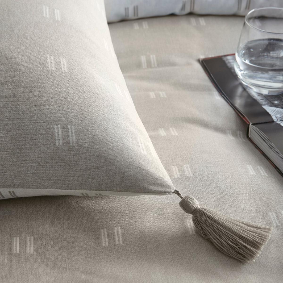 Appletree Linen Tick 100% Cotton Duvet Cover and Pillowcase Set Linen (Natural) – image 4