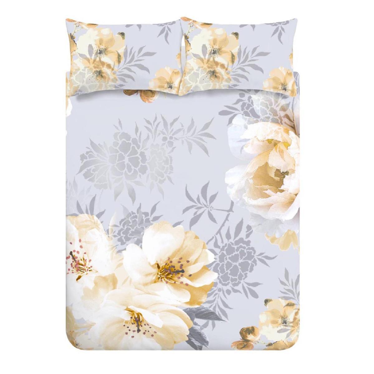 Catherine Lansfield Dramatic Floral Ochre Duvet Cover and Pillowcase Set Yellow and Blue – image 5