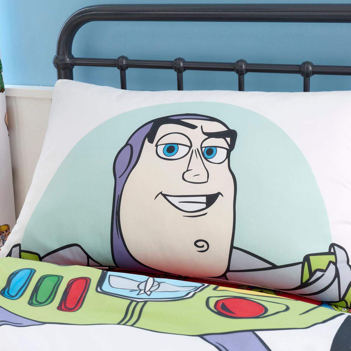 Disney Toy Story Character Reversible Single Duvet Cover and Pillowcase Set White, Green and Red – image 3