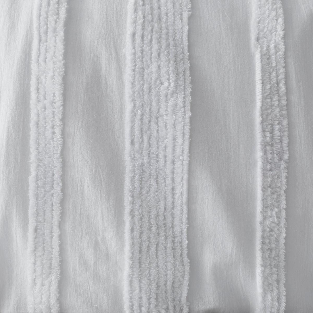 Ezra White Tufted Luxe 100% Cotton Duvet Cover and Pillowcase Set White – image 3