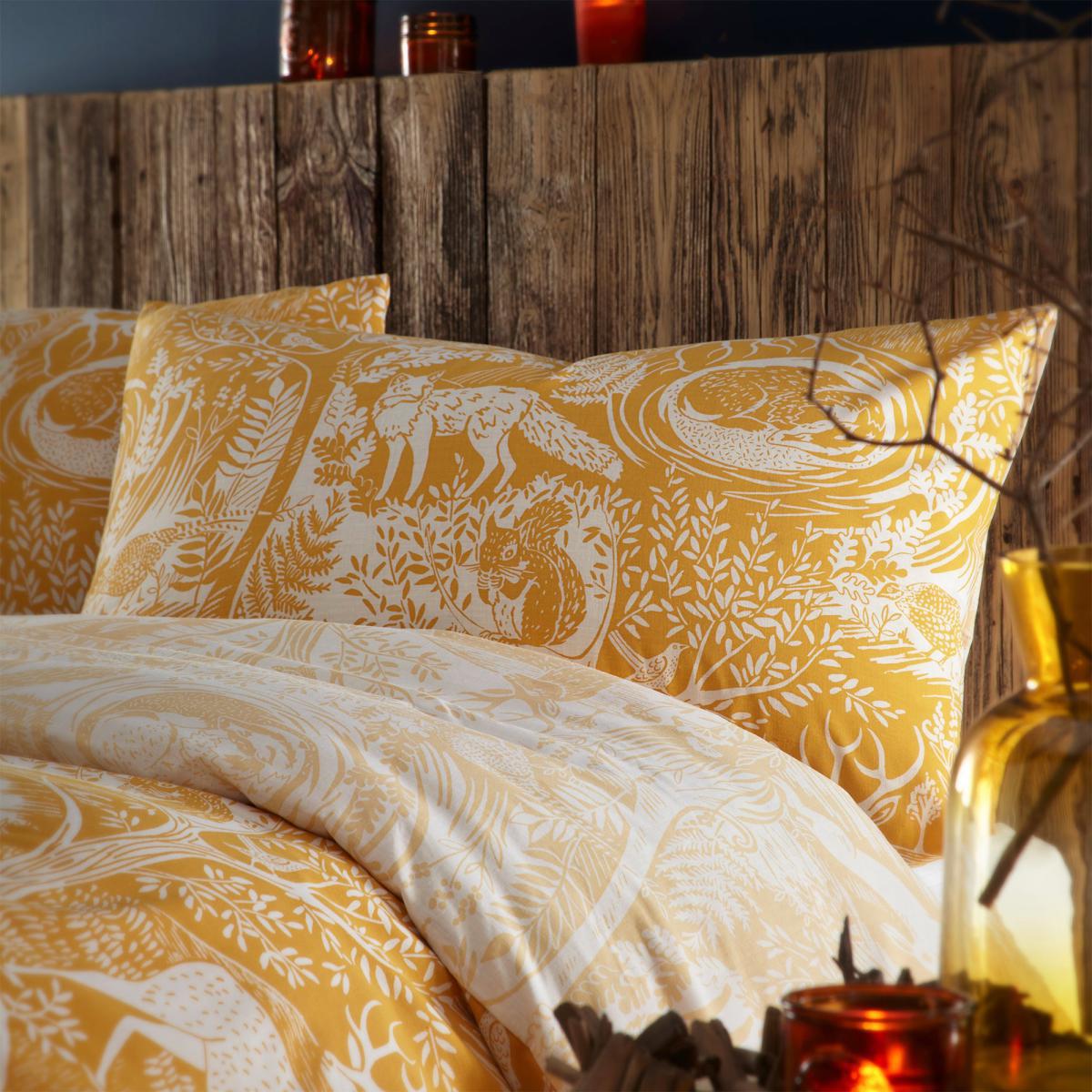Furn. Winter Woods Ochre Duvet Cover and Pillowcase Set Ochre – image 3