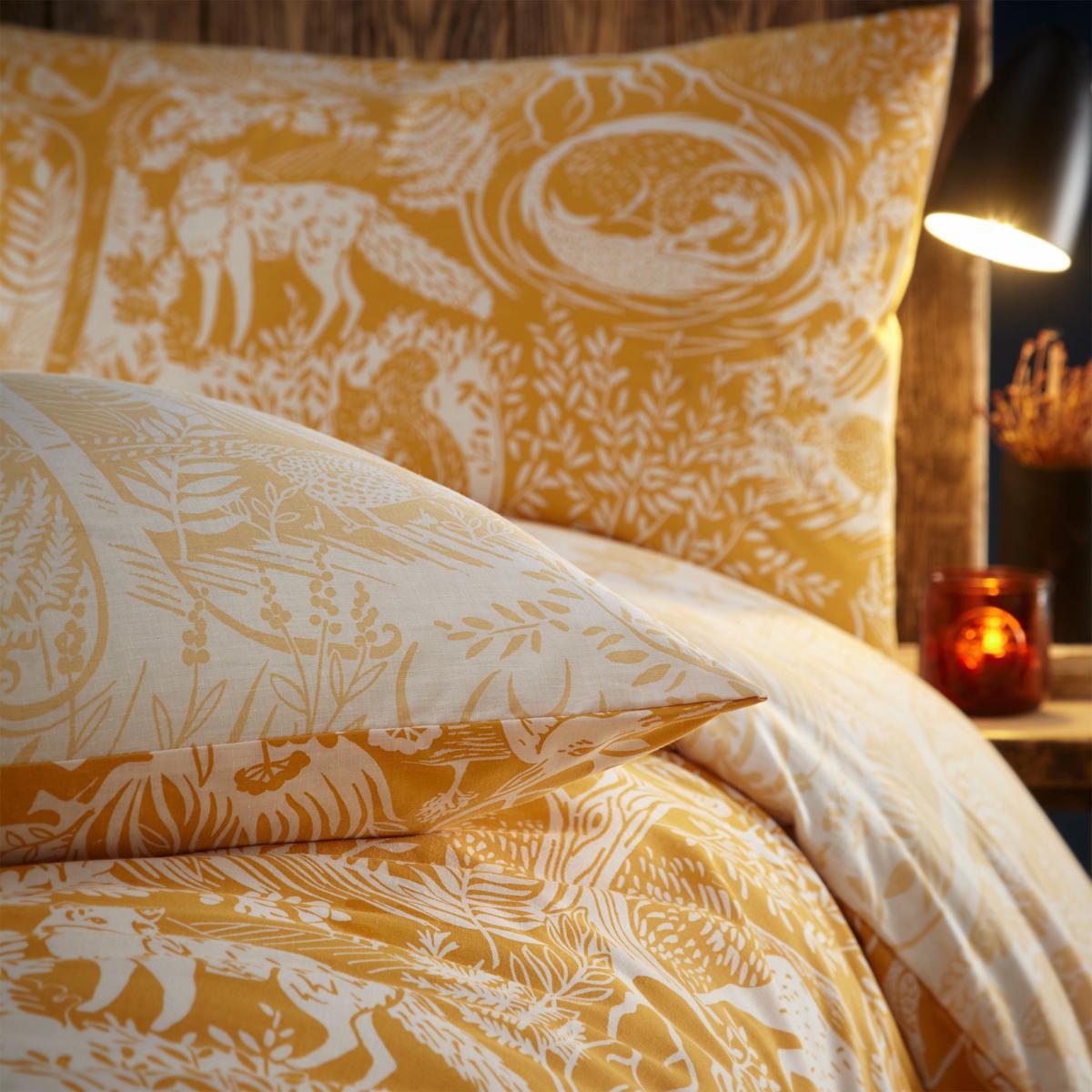 Furn. Winter Woods Ochre Duvet Cover and Pillowcase Set Ochre – image 4