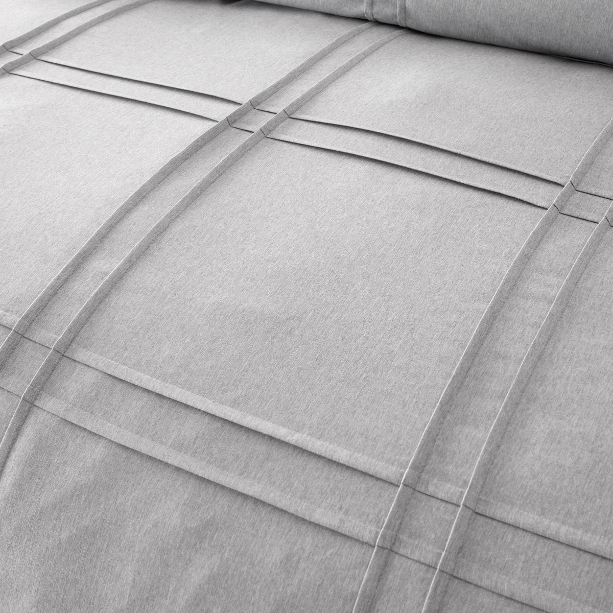 Denver Marl Grey Pintuck Duvet Cover and Pillowcase Set Grey – image 4