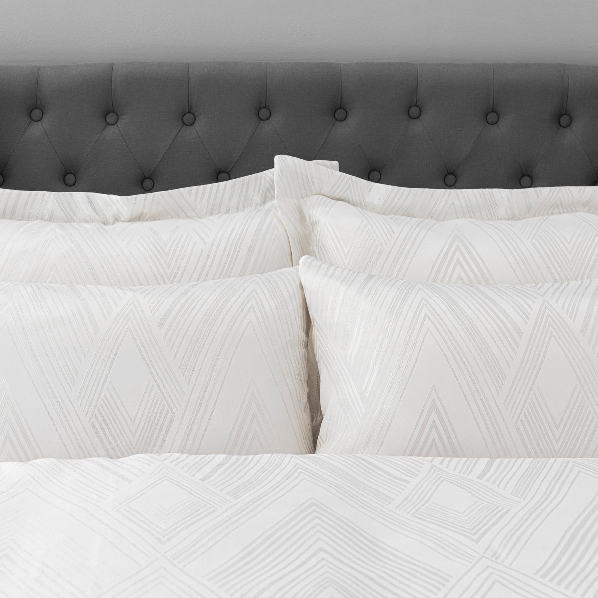 Astaire Silver Jacquard Duvet Cover and Pillowcase Set Silver – image 3