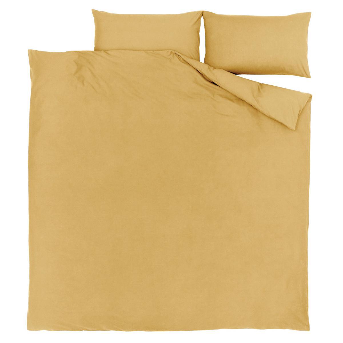 Non Iron Plain Dye Mustard Duvet Cover Yellow – image 2