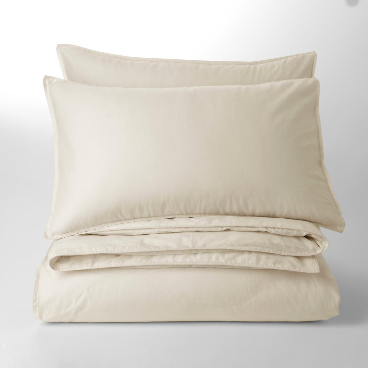 Recycled Cotton Undyed Duvet Cover and Pillowcase Set Natural – image 3