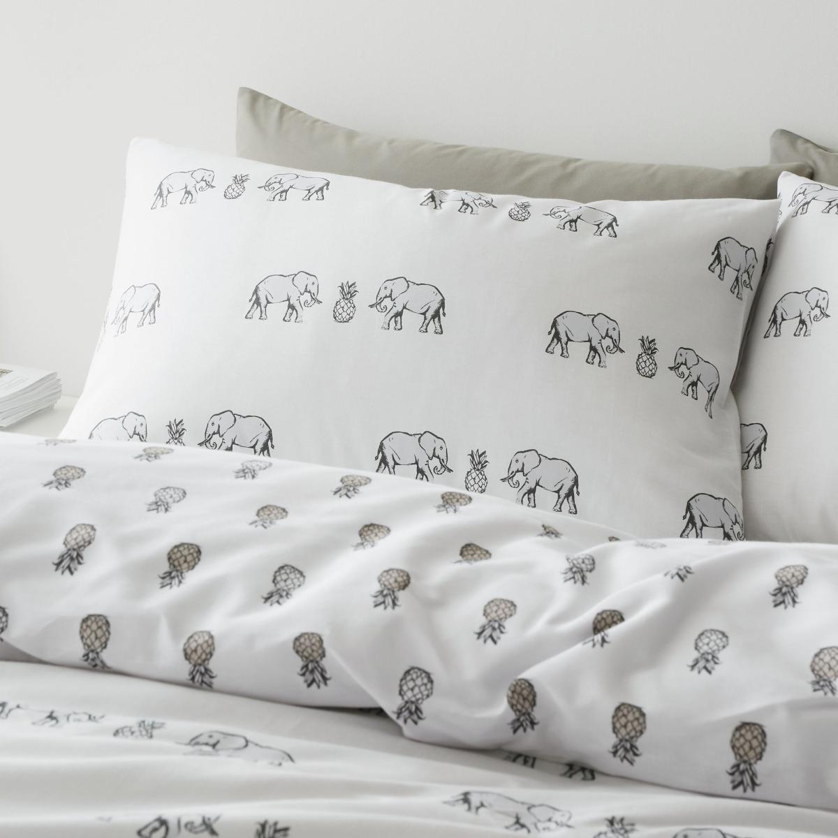 Pineapple Elephant Tembo 100% Cotton Reversible Duvet Cover and Pillowcase Set MultiColoured – image 2