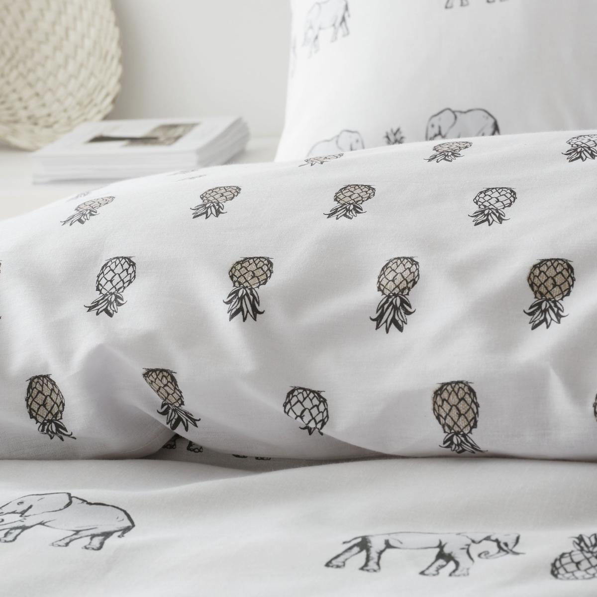 Pineapple Elephant Tembo 100% Cotton Reversible Duvet Cover and Pillowcase Set MultiColoured – image 3
