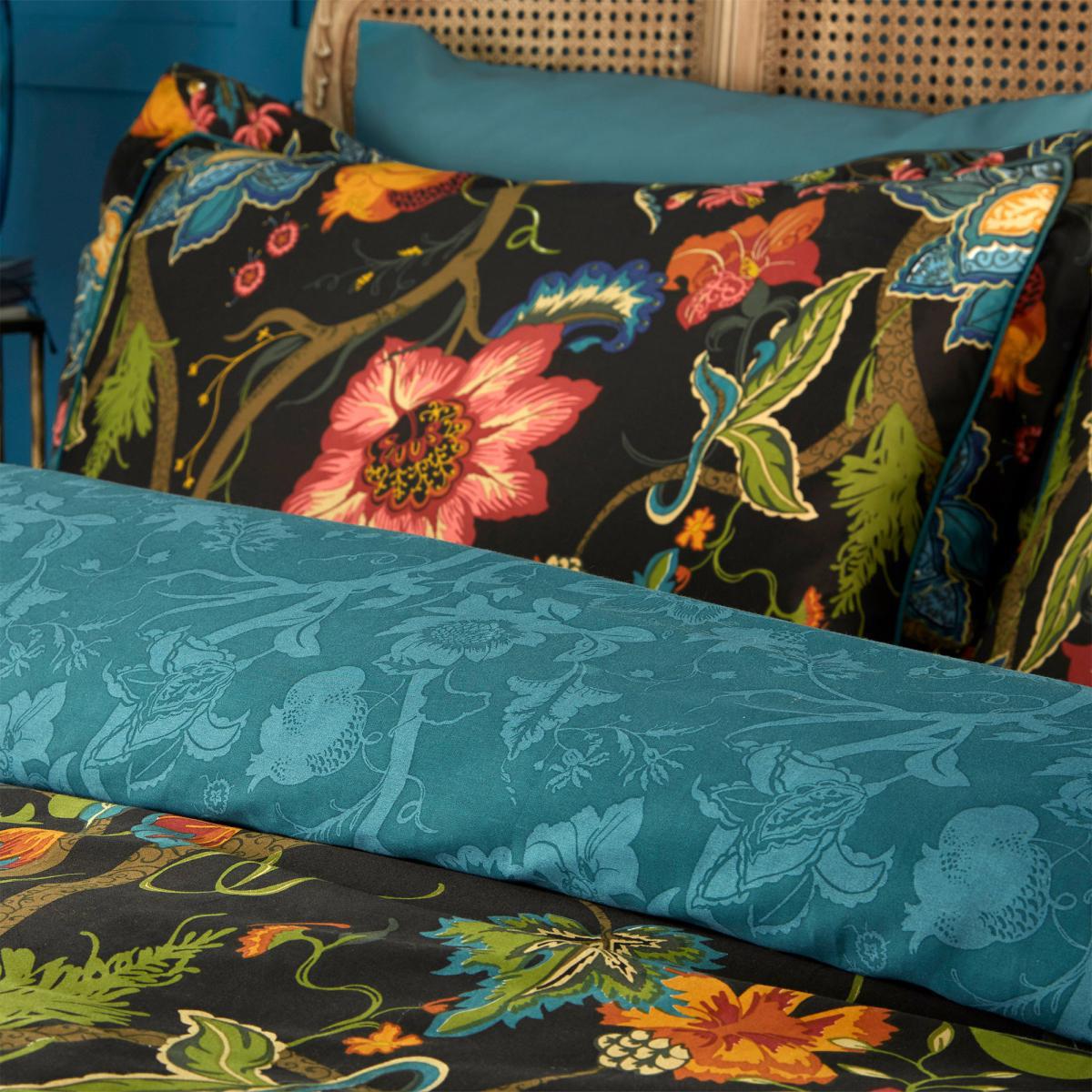 Paoletti Botanist 100% Cotton Duvet Cover and Pillowcase Set Blue, Green and Yellow – image 2