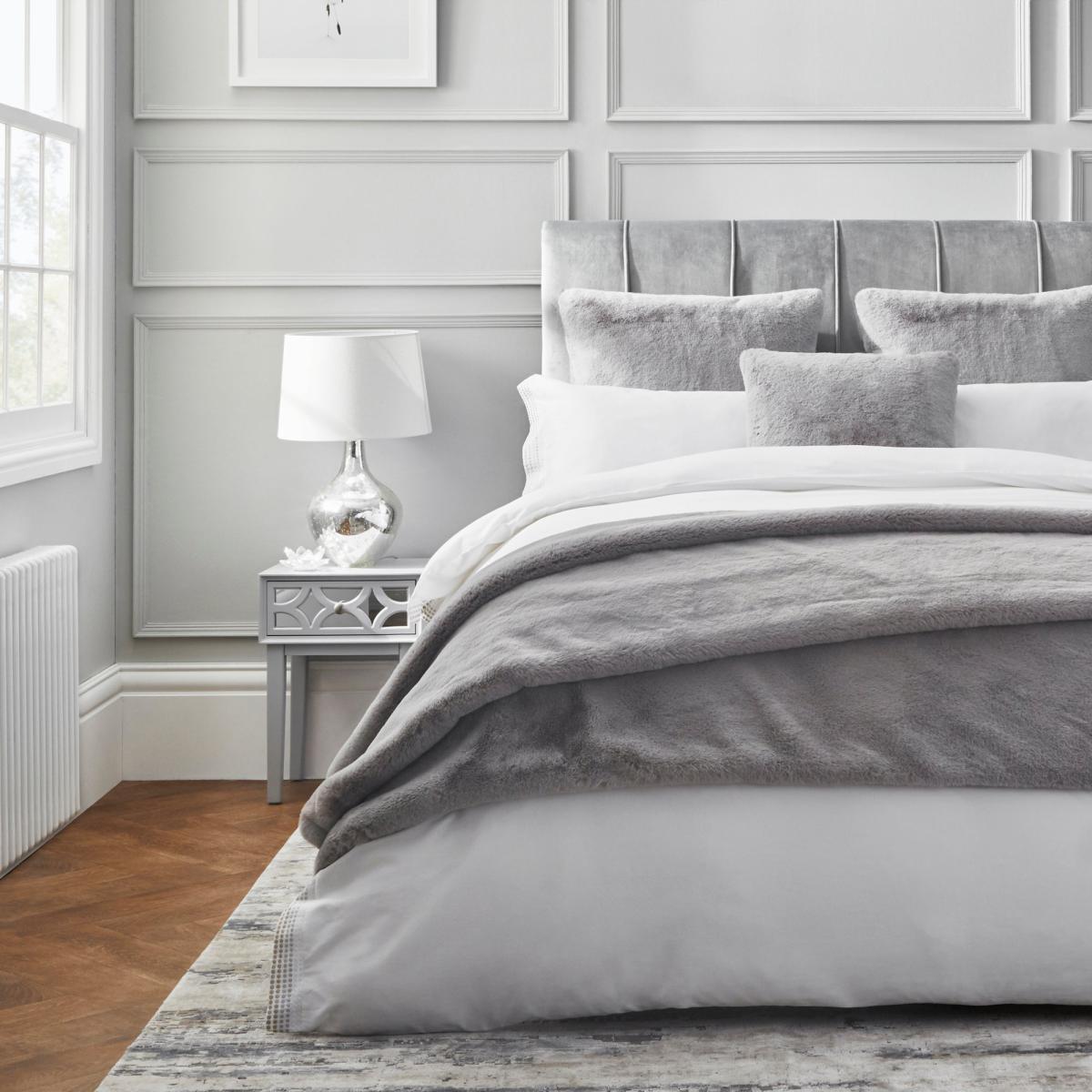 Dorma Purity Chesten 300 Thread Count Cotton Sateen Duvet Cover and Pillowcase Set White – image 3