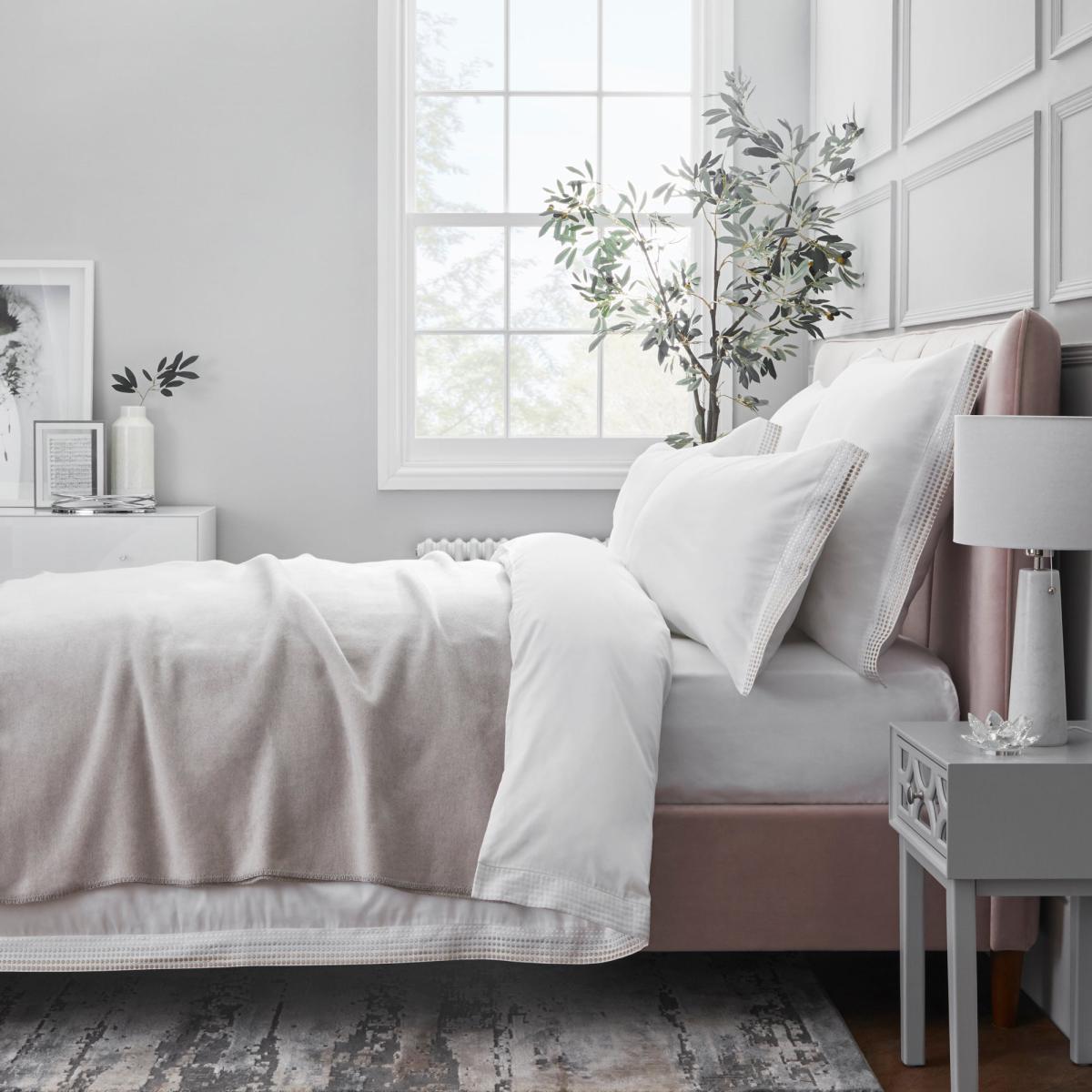 Dorma Purity Chesten 300 Thread Count Cotton Sateen Duvet Cover and Pillowcase Set White – image 5