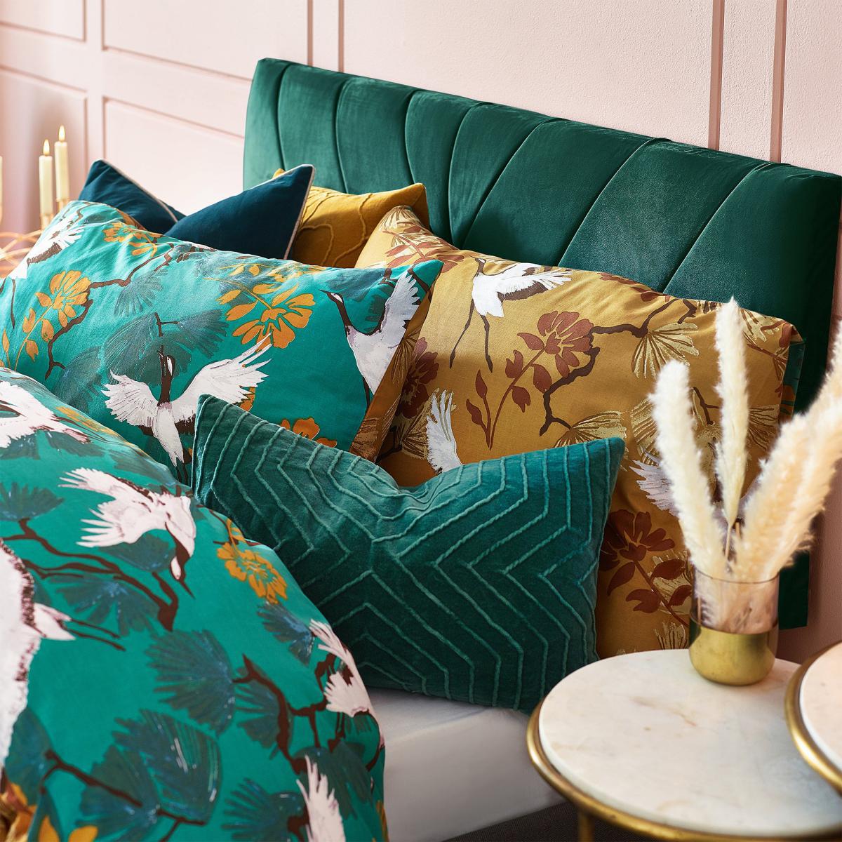 Demoiselle Mustard and Teal Duvet Cover and Pillowcase Set Mustard – image 2