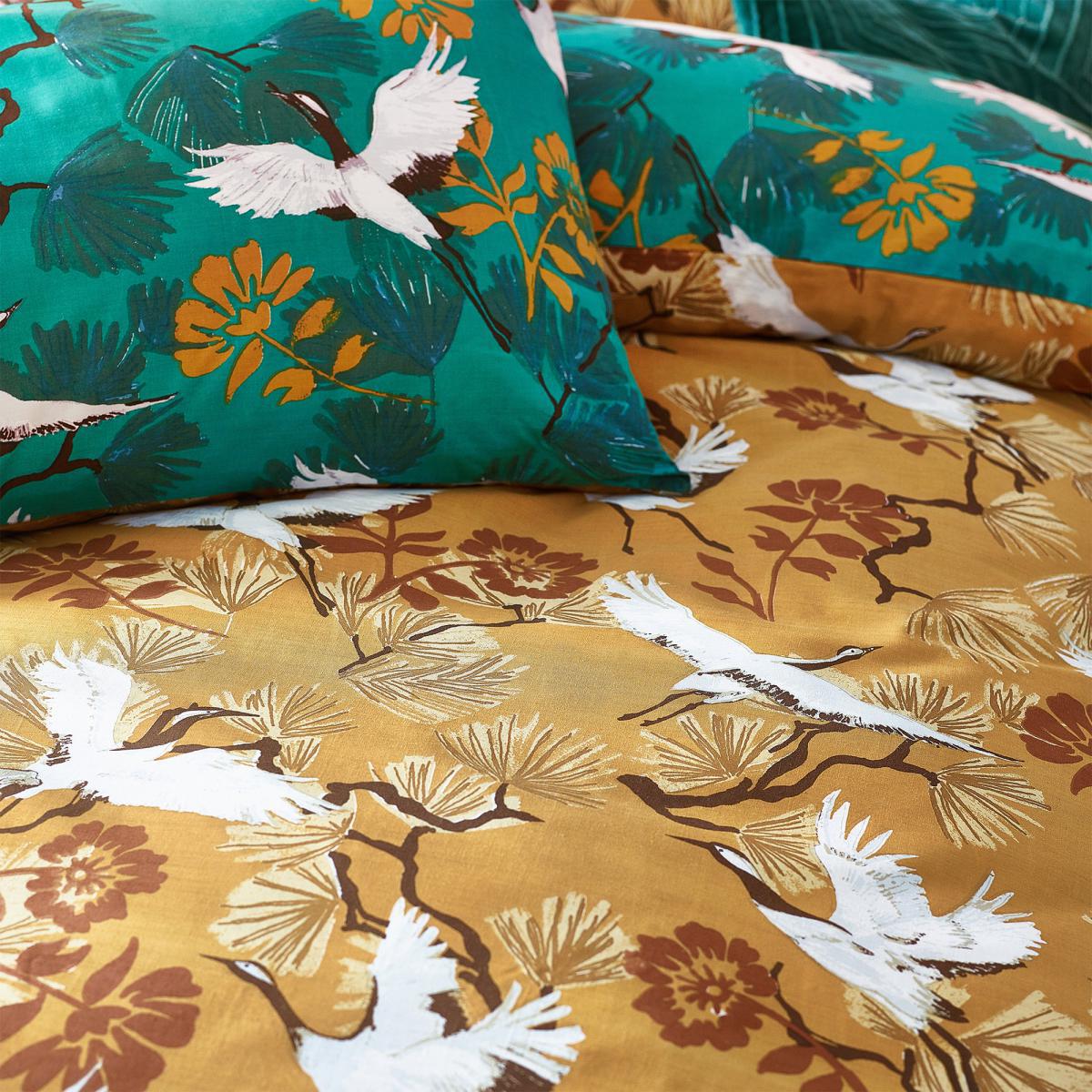 Demoiselle Mustard and Teal Duvet Cover and Pillowcase Set Mustard – image 3