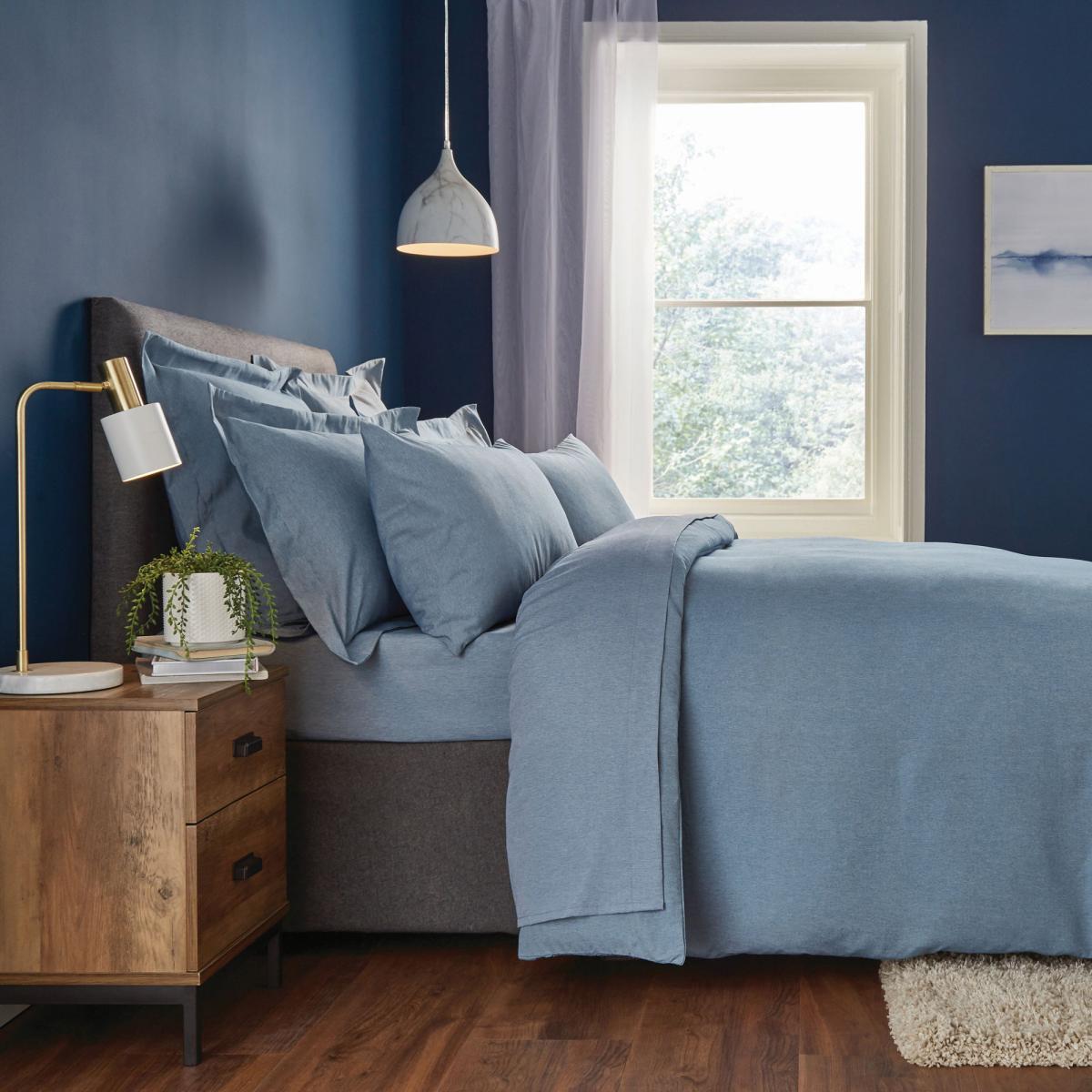 Fogarty Soft Touch Marl Effect Denim Duvet Cover and Pillowcase Set Denim – image 2