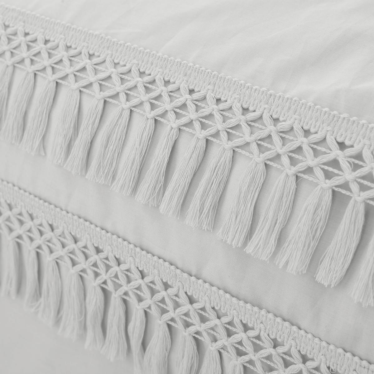 Pineapple Elephant Izmir Cotton Tassel Silver Duvet Cover and Pillowcase Set Silver – image 3