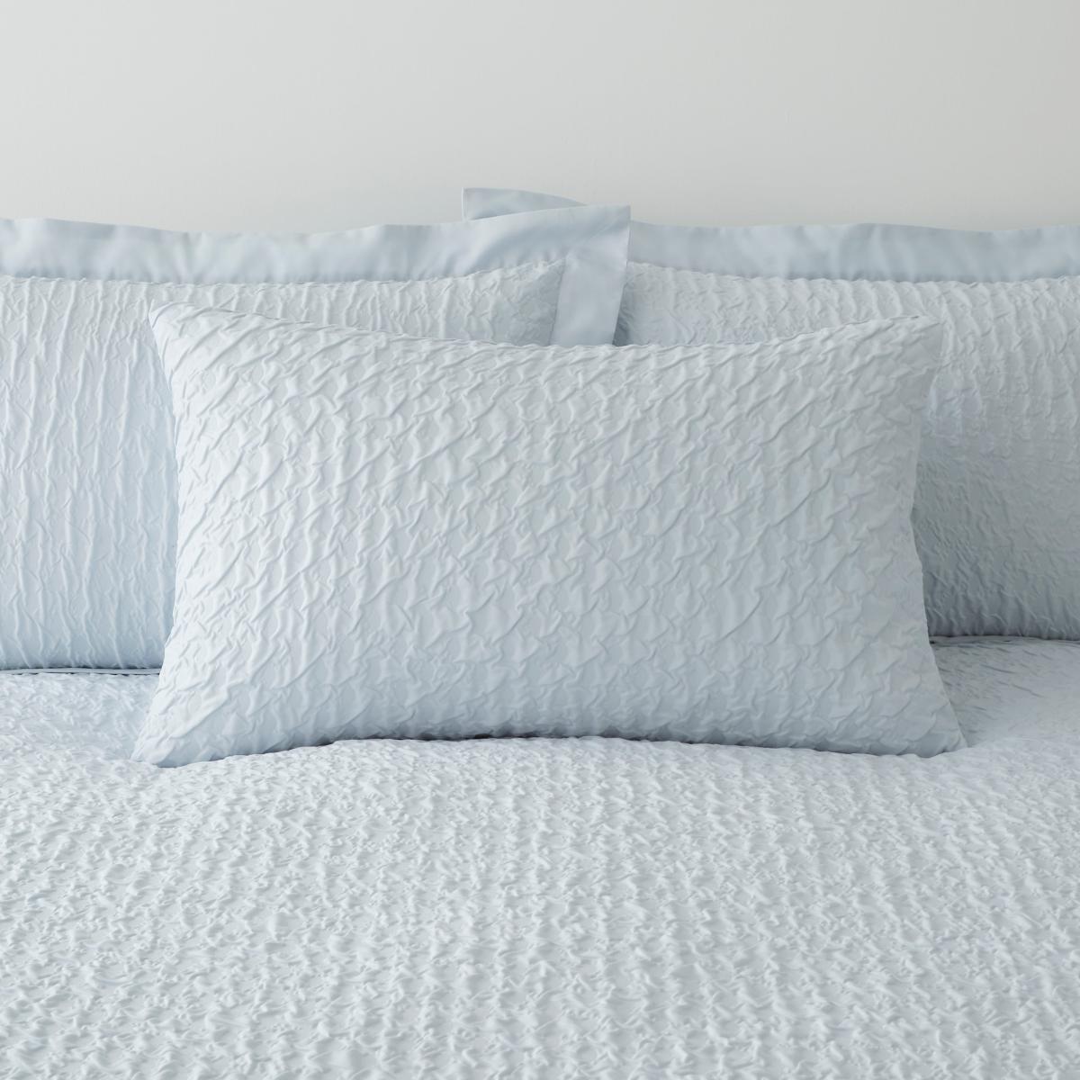 Edison Textured Air Duvet Cover and Pillowcase Set Light Blue – image 3
