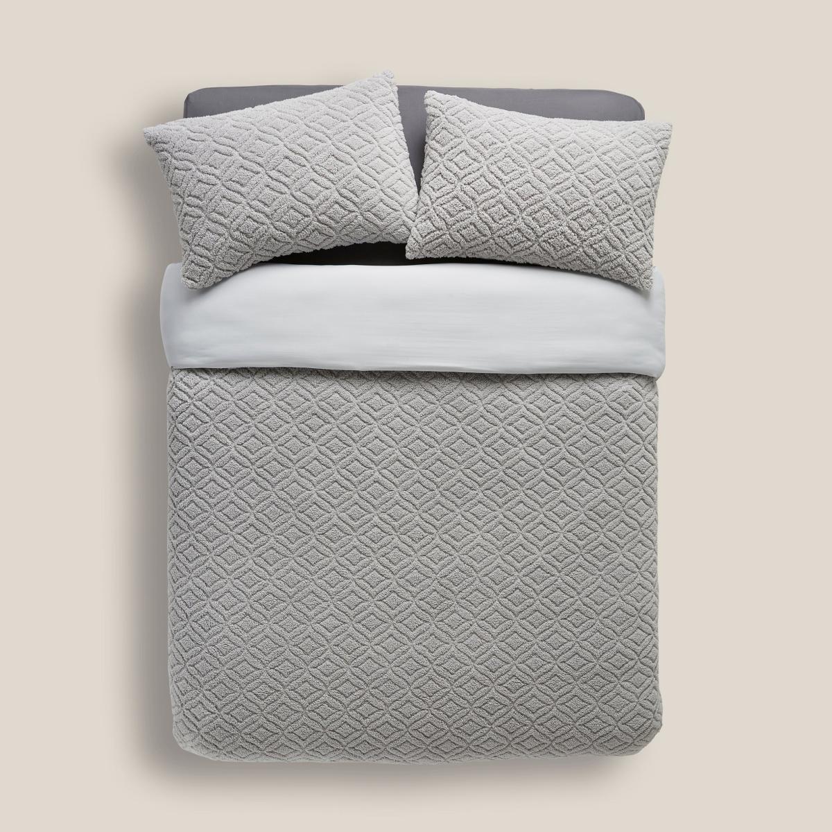 Pinsonic Fleece Silver Duvet Cover and Pillowcase Set Silver – image 5