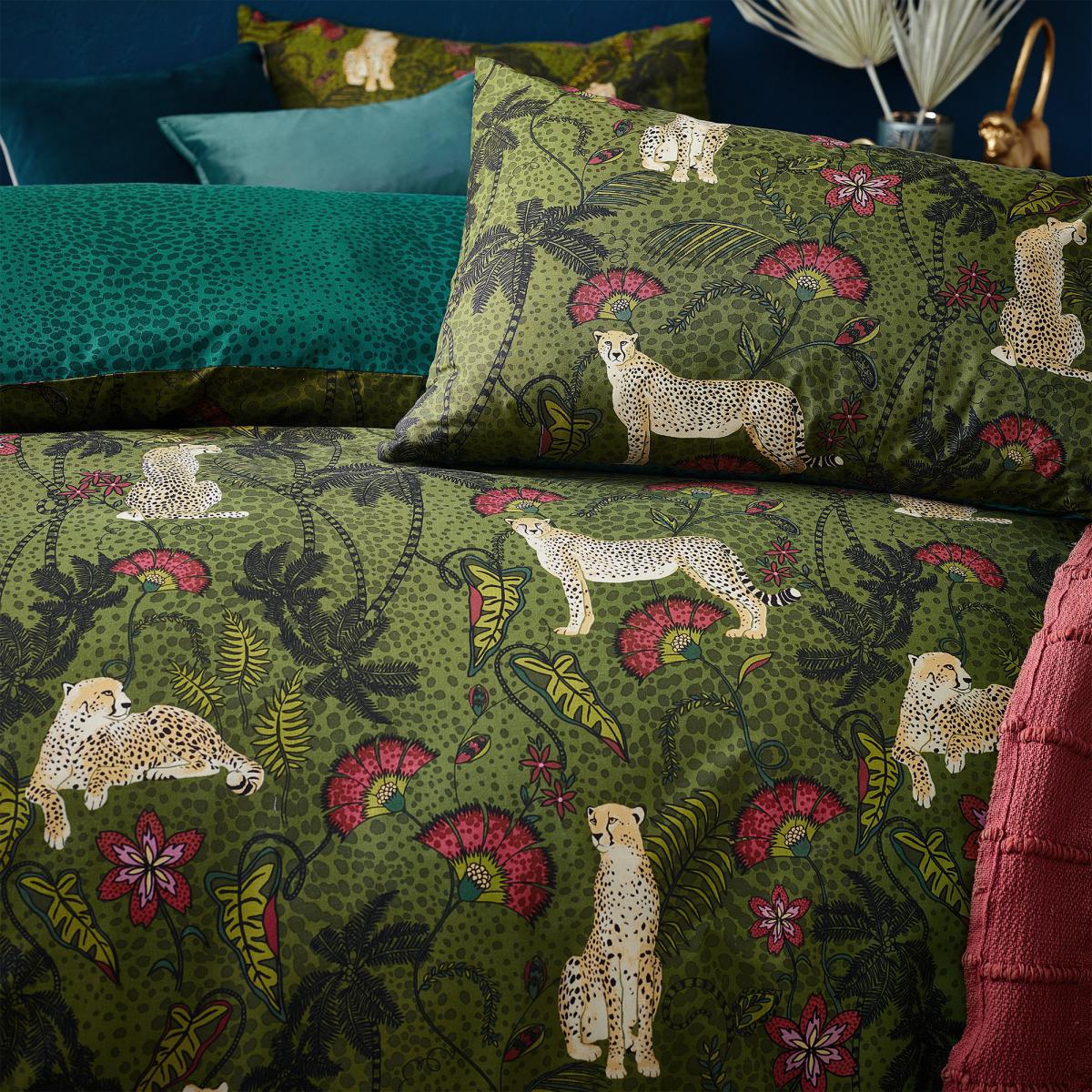 Tropica Cheetah Duvet Cover and Pillowcase Set MultiColoured – image 3