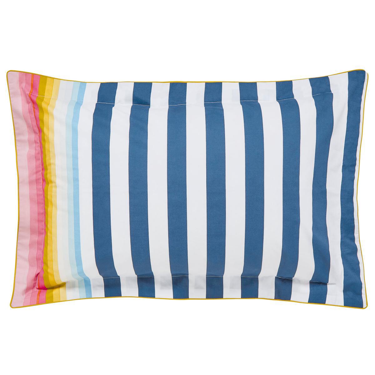 Joules Cambridge Striped 100% Cotton Duvet Cover and Pillowcase Set Blue, White and Yellow – image 3