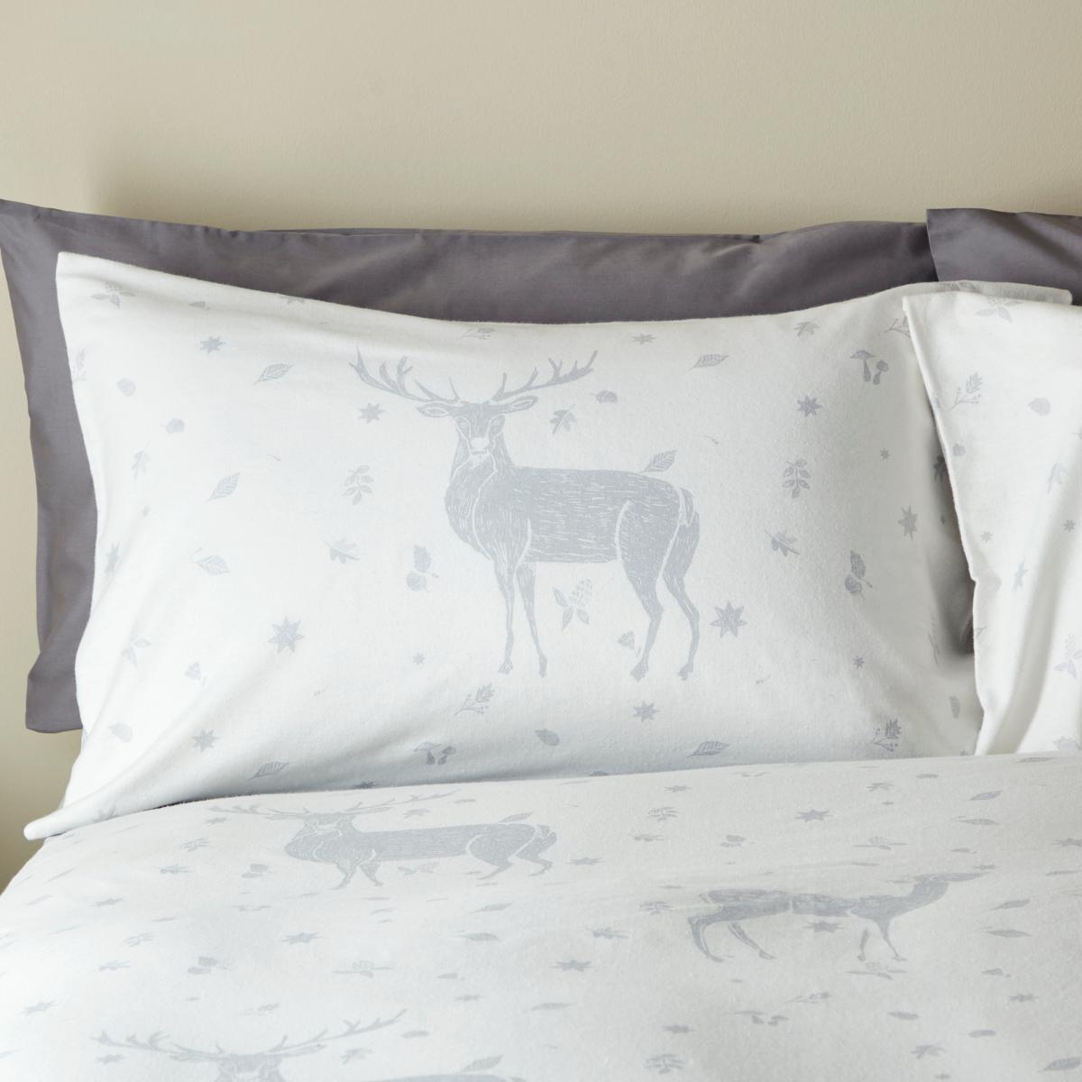Fawn Grey Brushed Cotton Duvet Cover and Pillowcase Set Grey – image 3