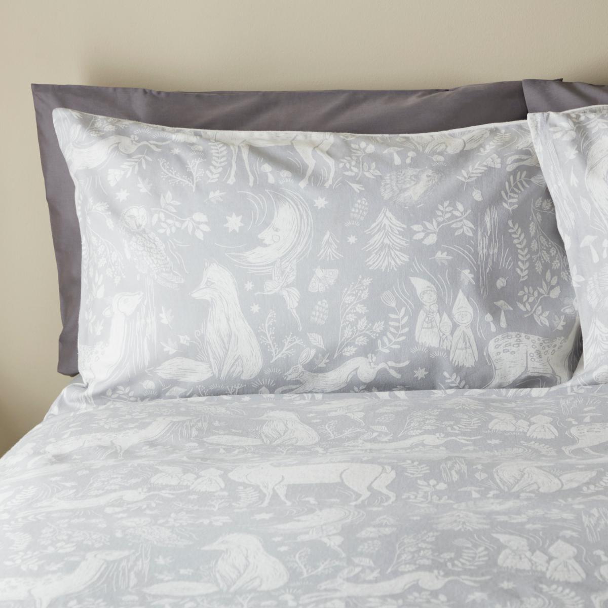Fawn Grey Brushed Cotton Duvet Cover and Pillowcase Set Grey – image 4