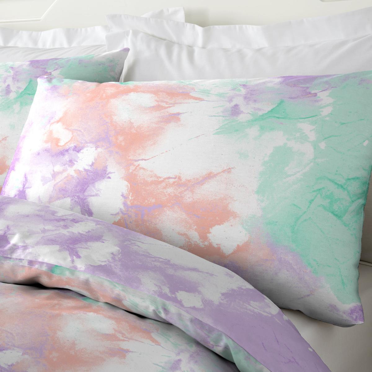 Fusion Tie Dye Multicoloured Reversible Duvet Cover and Pillowcase Set MultiColoured – image 3