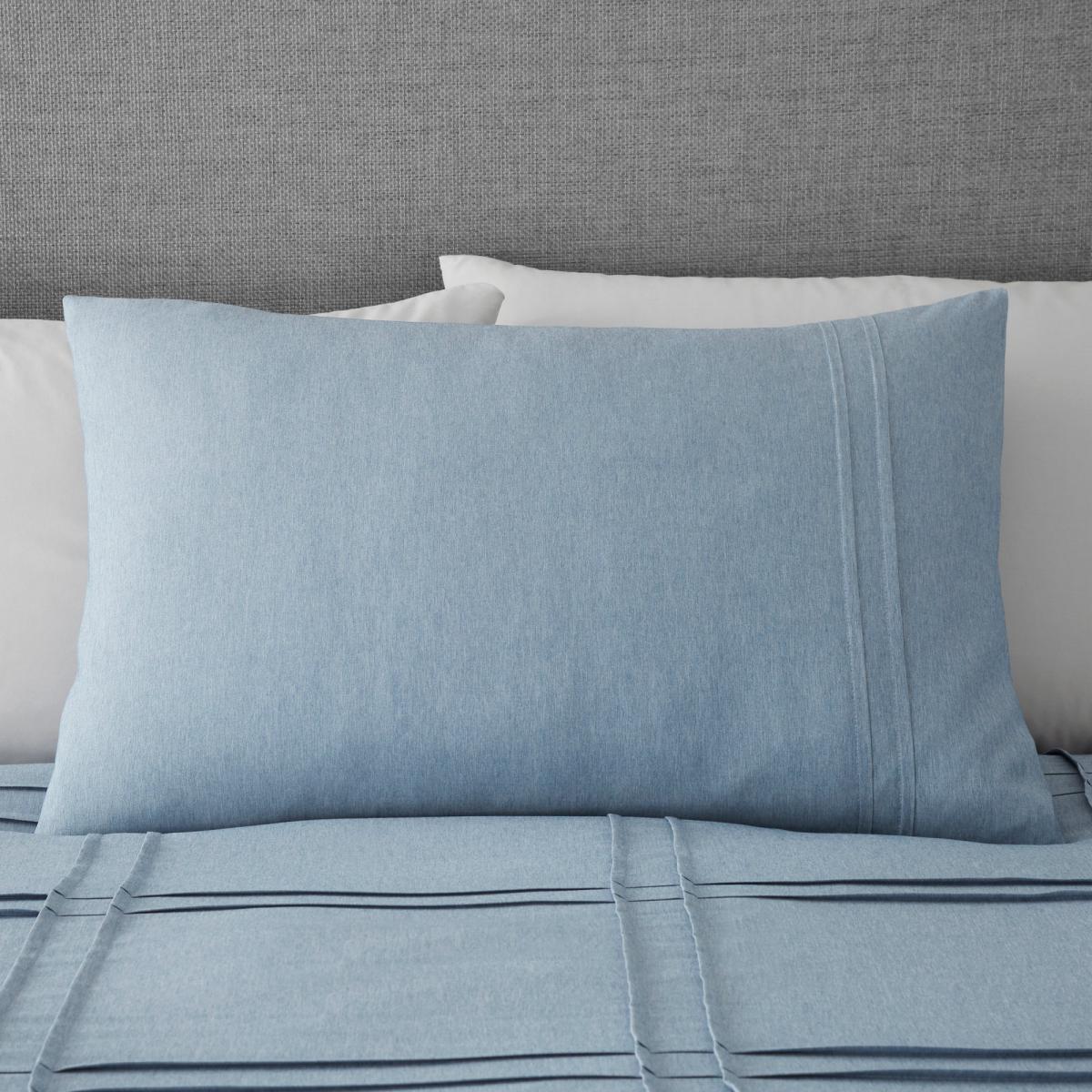 Denver Denim Pintuck Duvet Cover and Pillowcase Set Denim Blue – image 3