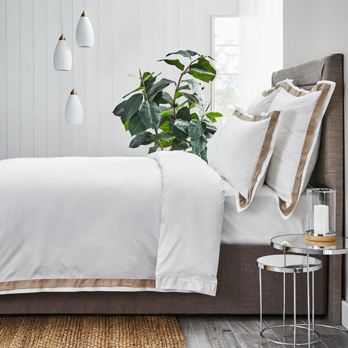 Dorma Purity Hemsby 300 Thread Count Cotton Sateen Duvet Cover and Pillowcase Set White – image 4