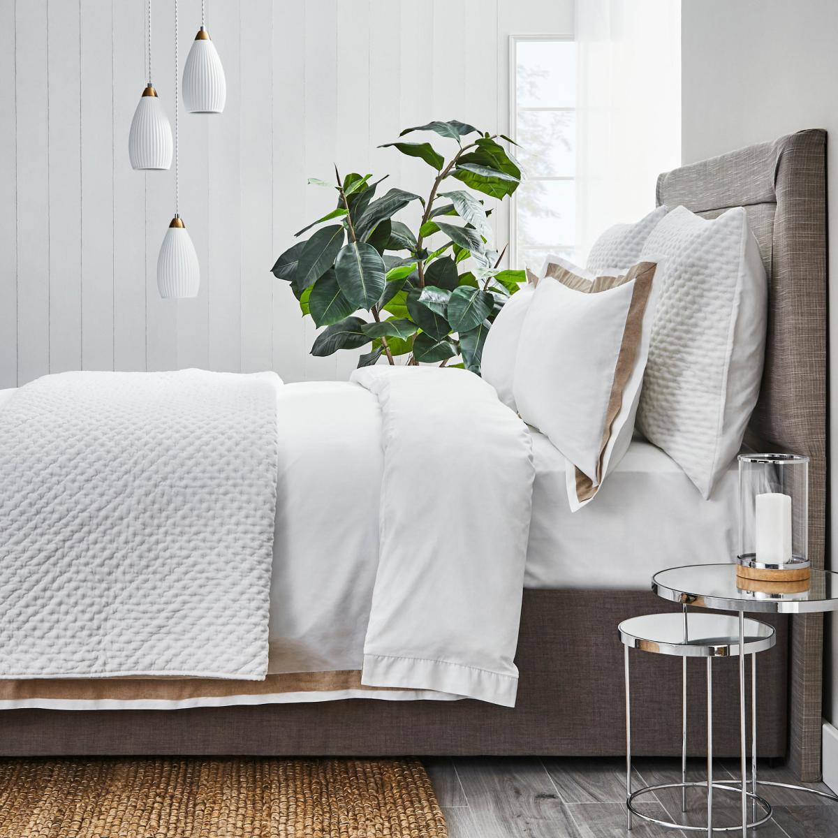 Dorma Purity Hemsby 300 Thread Count Cotton Sateen Duvet Cover and Pillowcase Set White – image 5