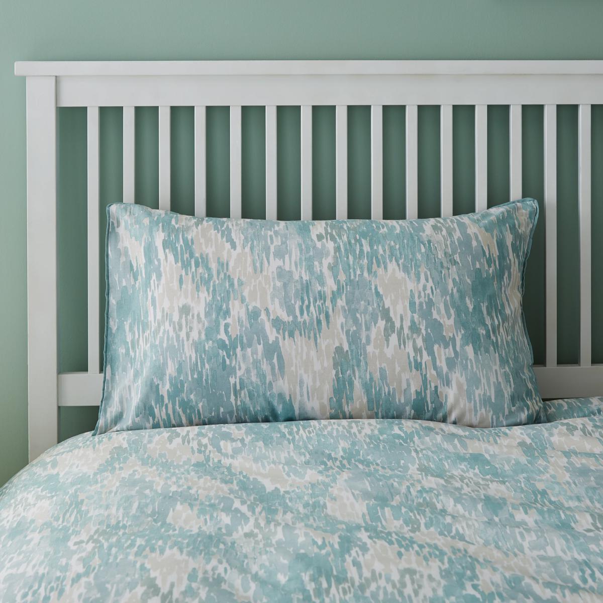 Waves Teal Reversible Duvet Cover and Pillowcase Set Teal Blue – image 5