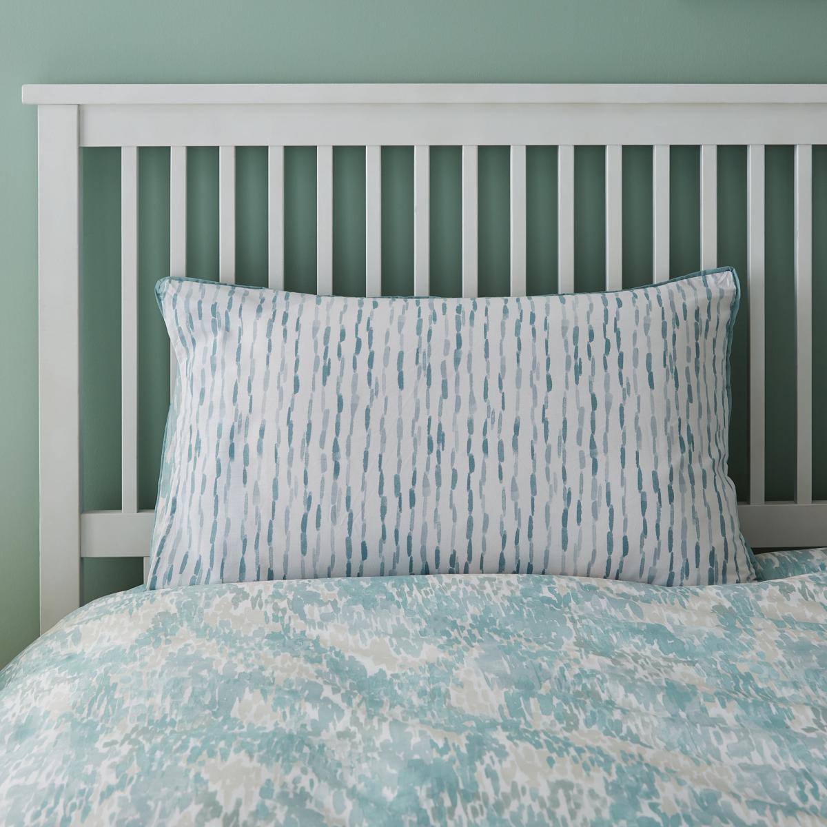 Waves Teal Reversible Duvet Cover and Pillowcase Set Teal Blue – image 6