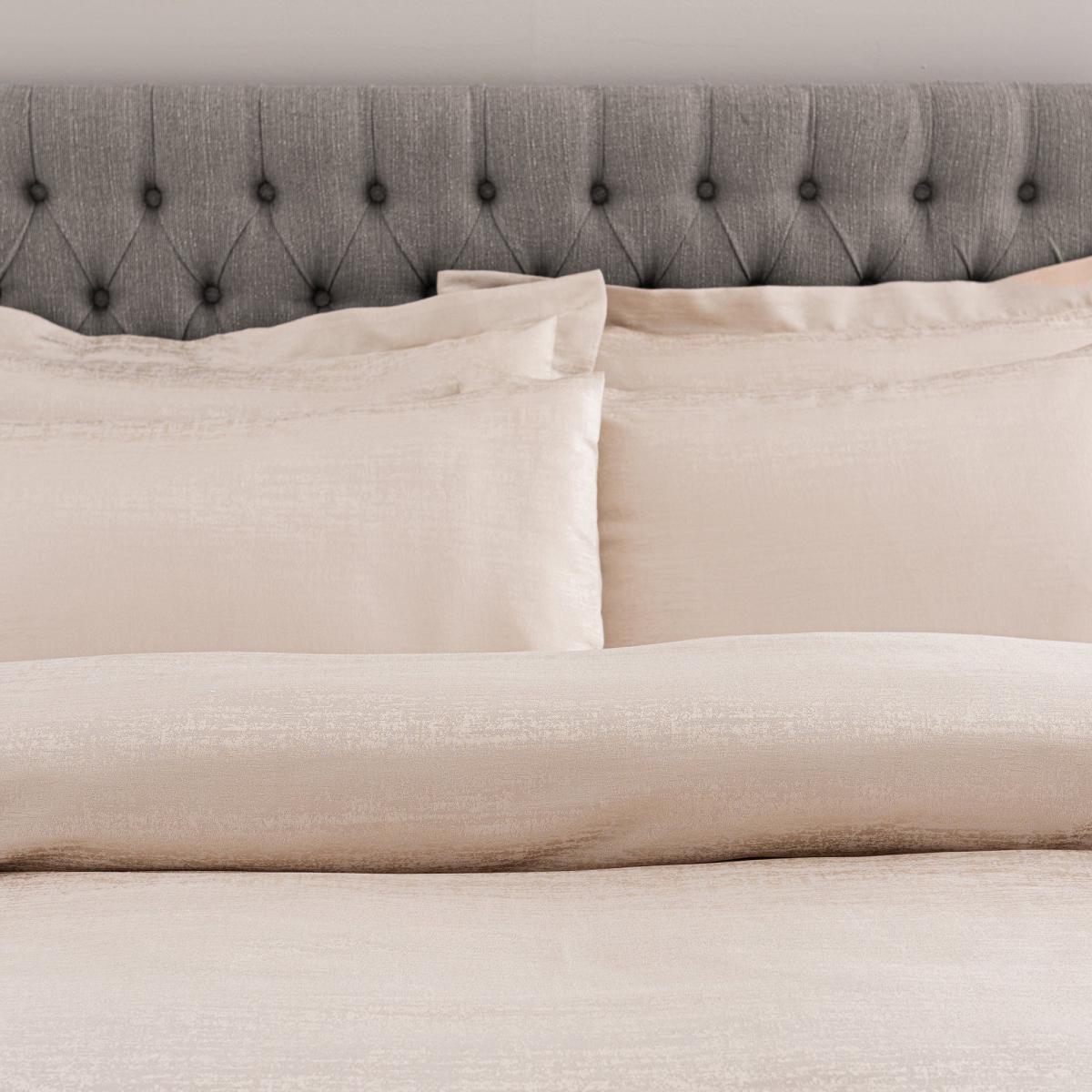 Tegan Champagne Textured Duvet Cover and Pillowcase Set Champagne – image 3