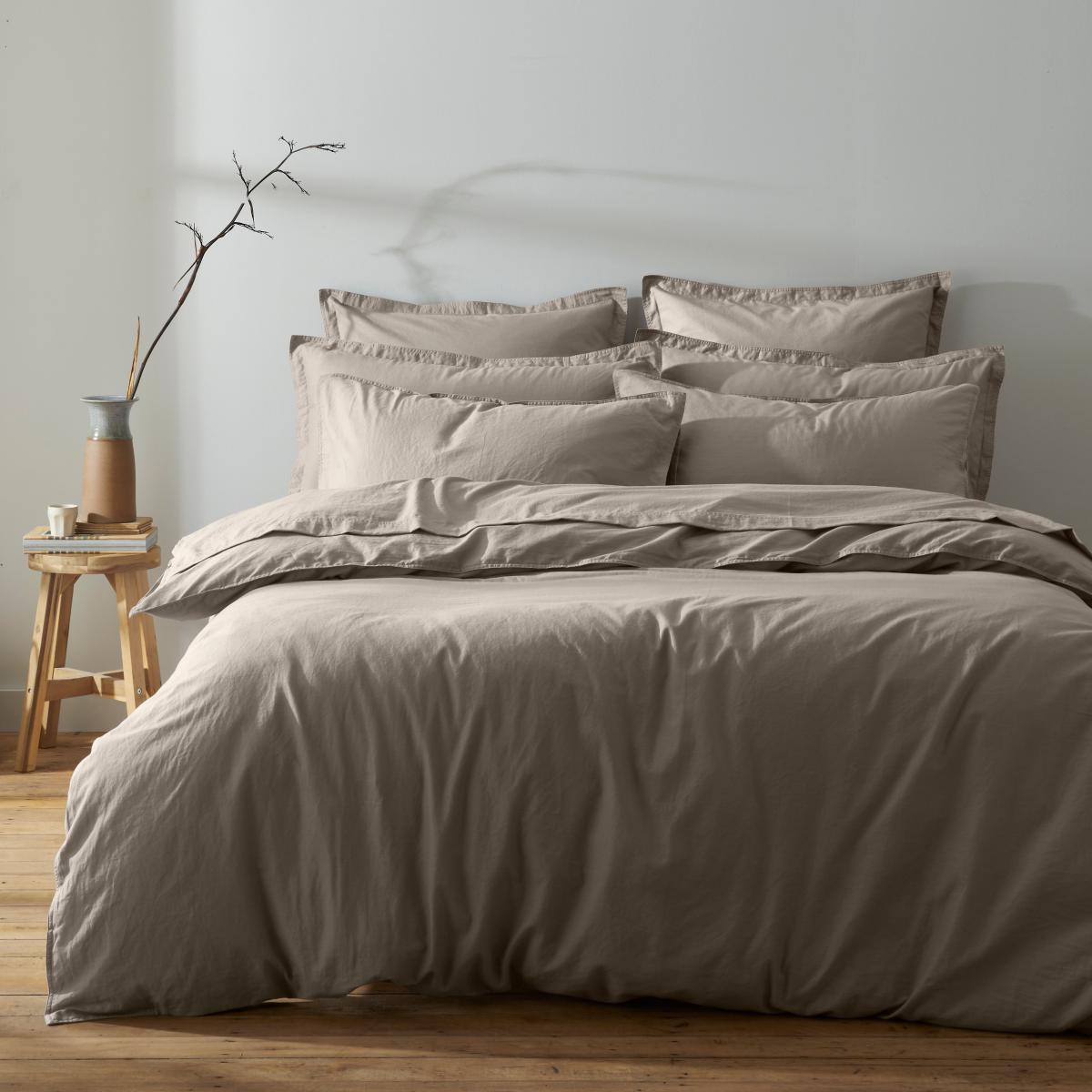 Recycled Cotton Duvet Cover and Pillowcase Set Chateau Grey – image 1