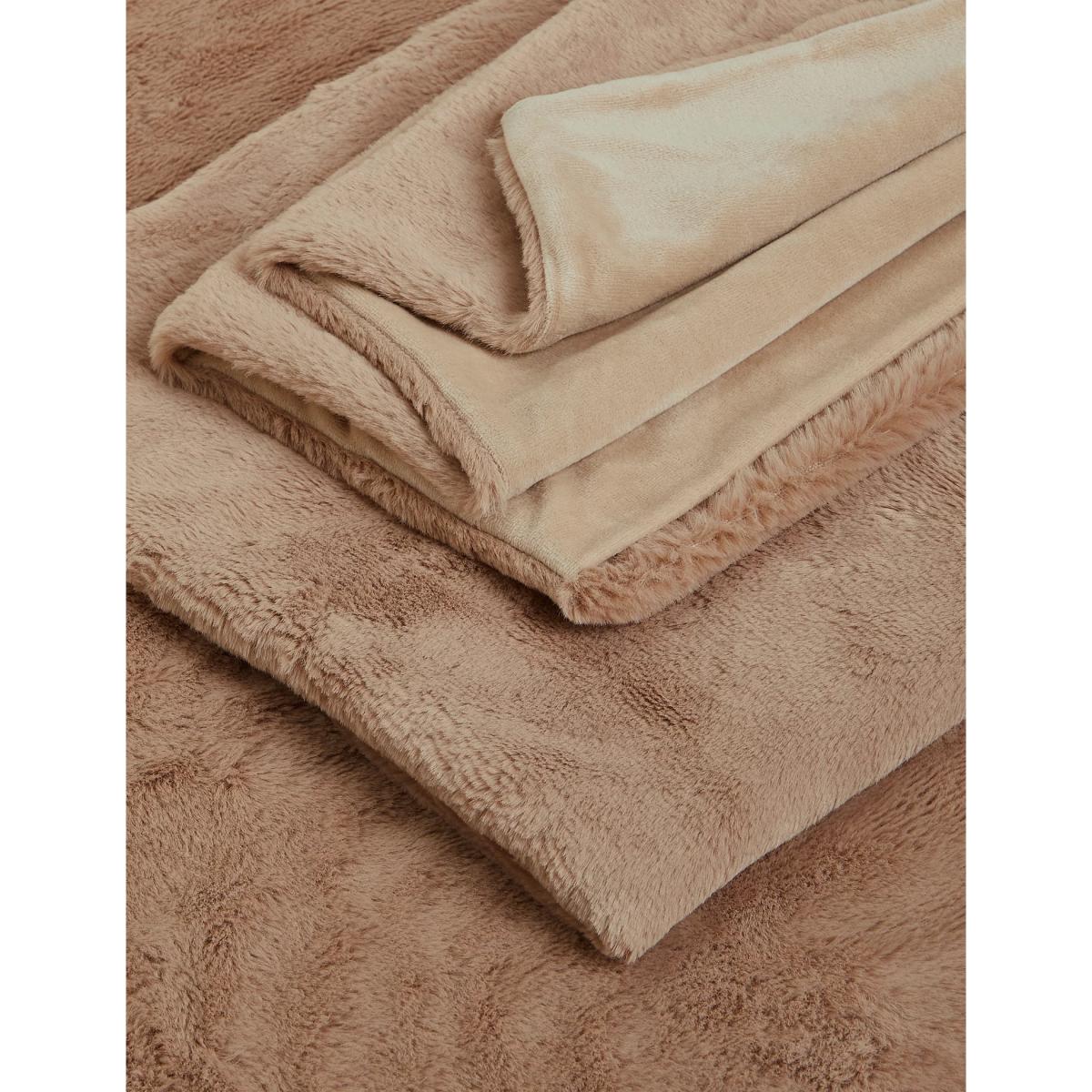 M&S Faux Fur Bedding Set - 5FT - Grey, Navy,Biscuit,Grey – image 3