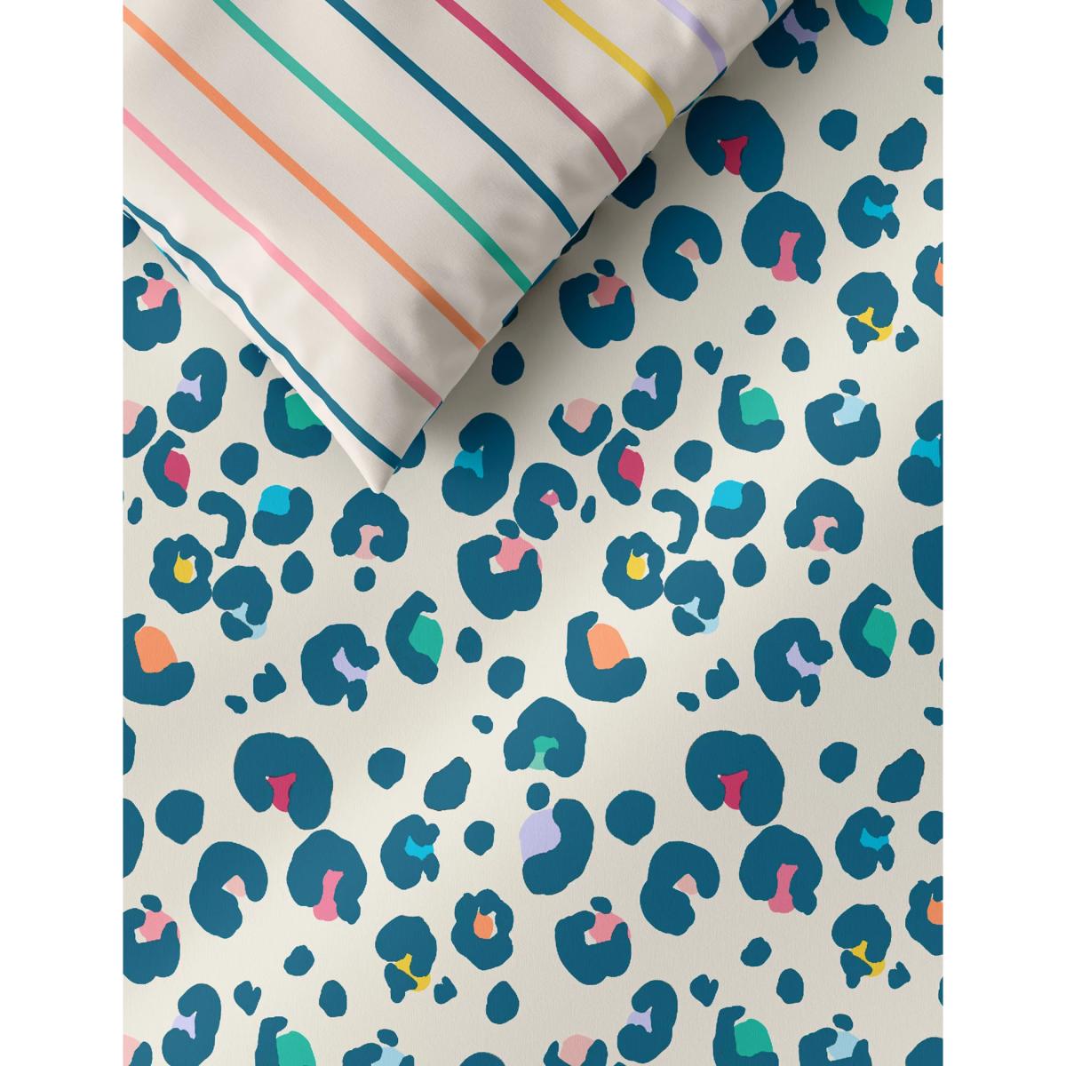 M&S Pure Cotton Animal Print Bedding Set - DBL - Blue Mix, Blue Mix – image 2
