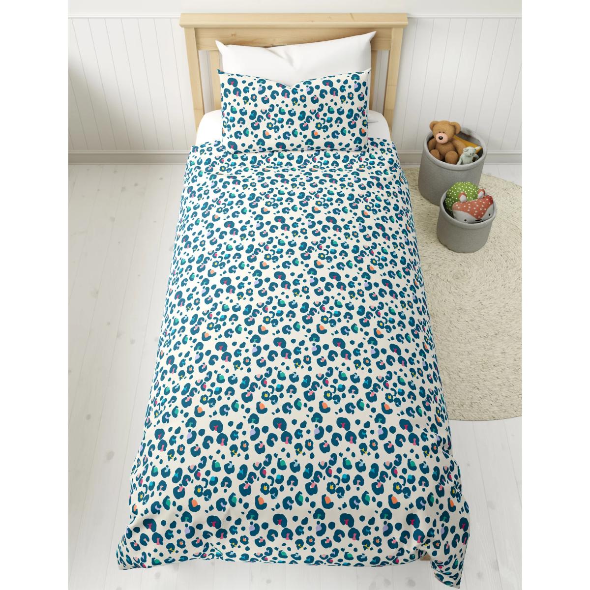 M&S Pure Cotton Animal Print Bedding Set - DBL - Blue Mix, Blue Mix – image 3