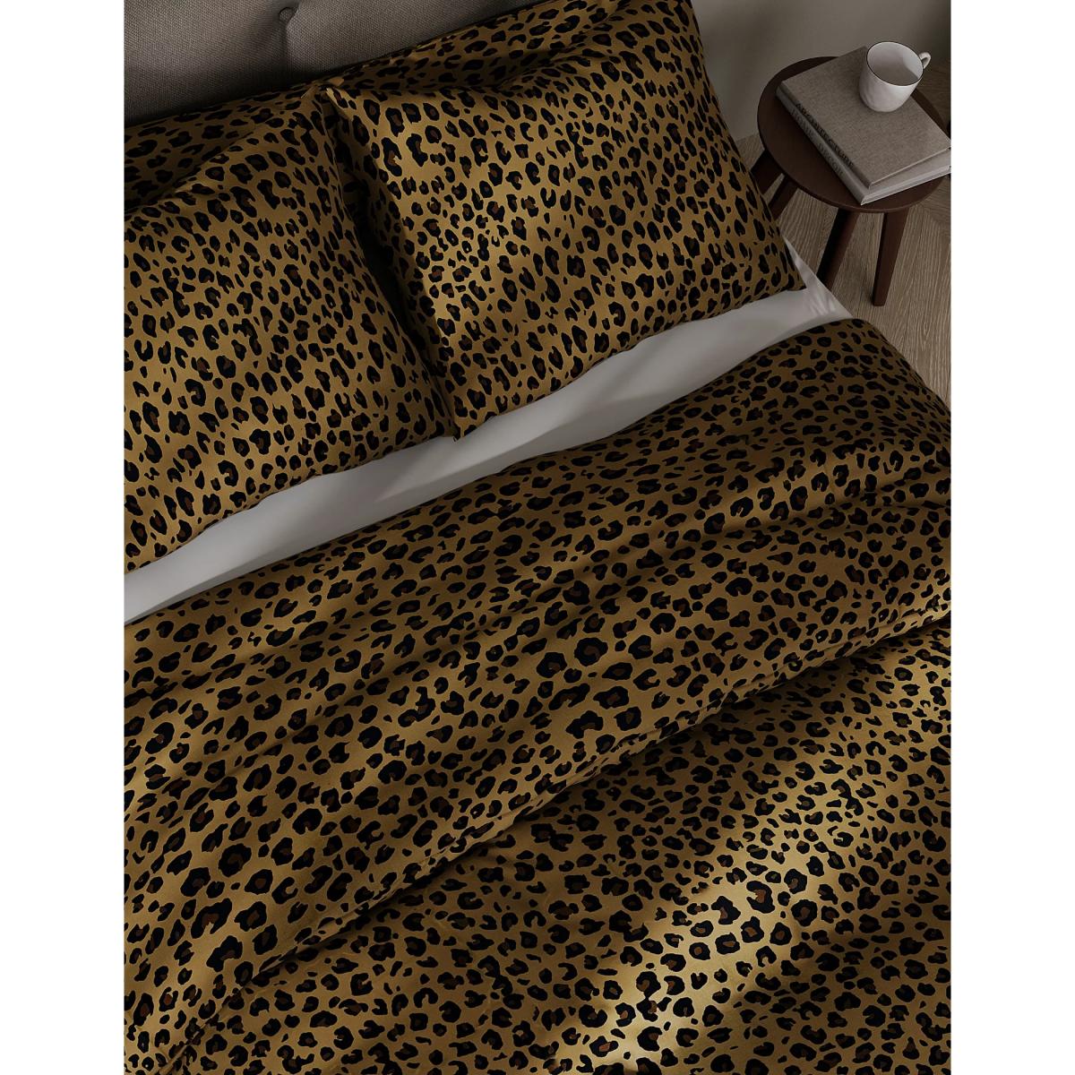 M&S Cotton Blend Leopard Bedding Set - 6FT - Multi, Multi – image 3