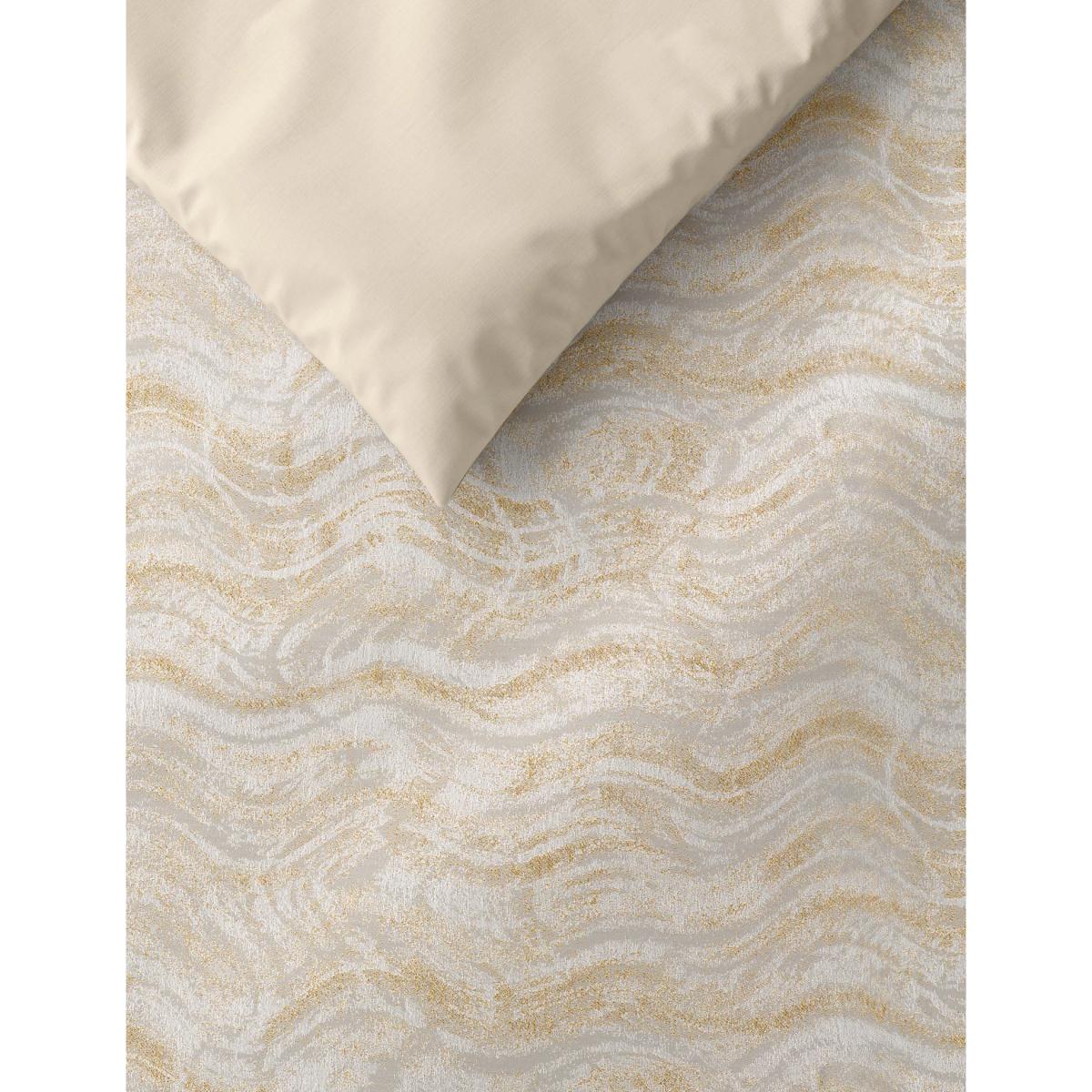 M&S Marble Metallic Jacquard Bedding Set - 5FT - Champagne, Champagne – image 3