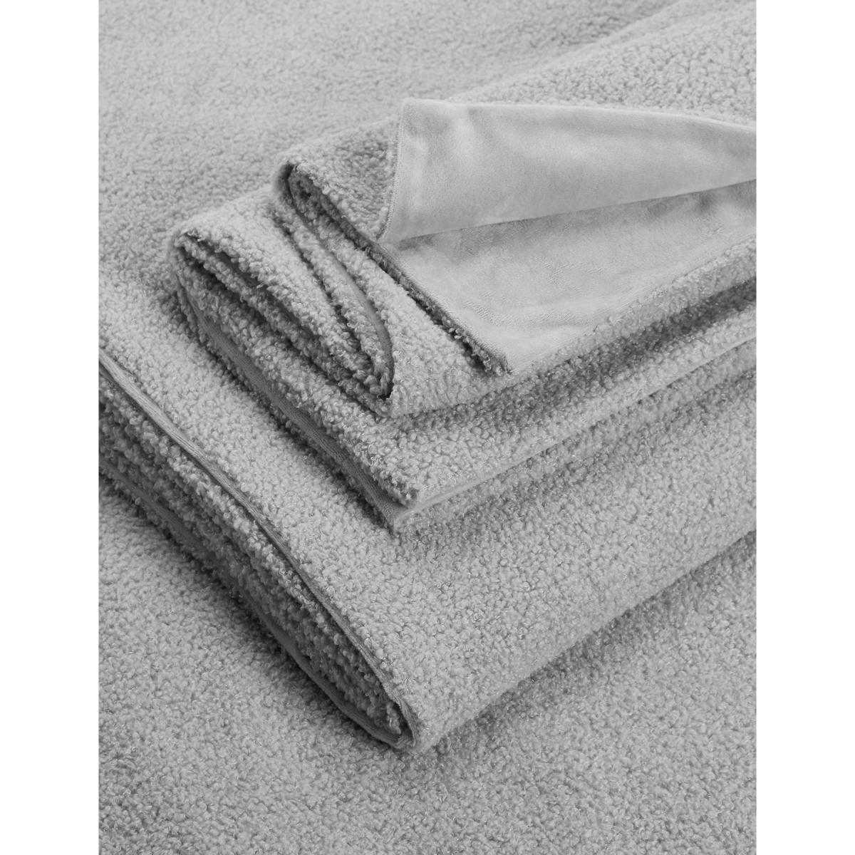 M&S Curly Teddy Fleece Bedding Set - 6FT - Caramel, Grey,Caramel – image 3