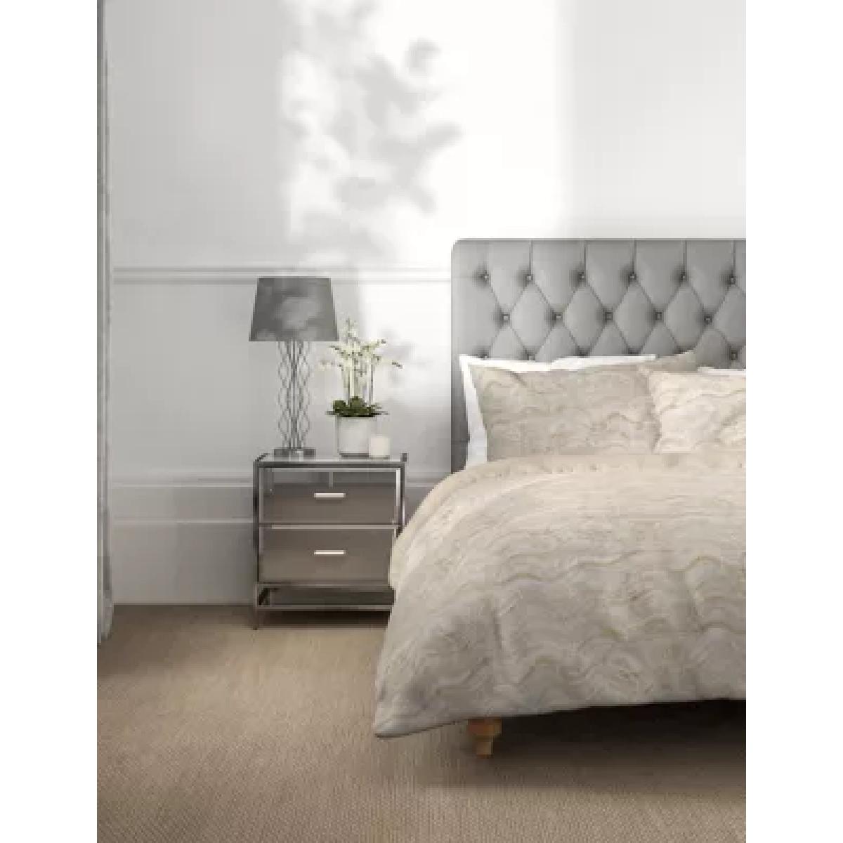 M&S Marble Metallic Jacquard Bedding Set - 6FT - Champagne, Champagne – image 1