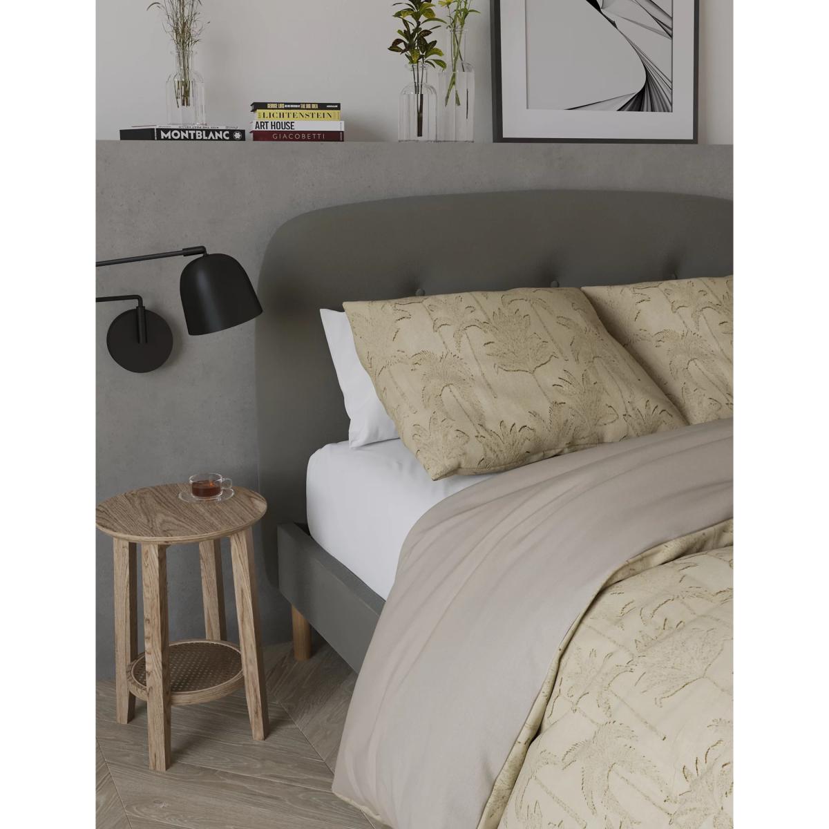 M&S  Cotton Rich Palm Jacquard Bedding Set - 6FT - Stone, Stone – image 3