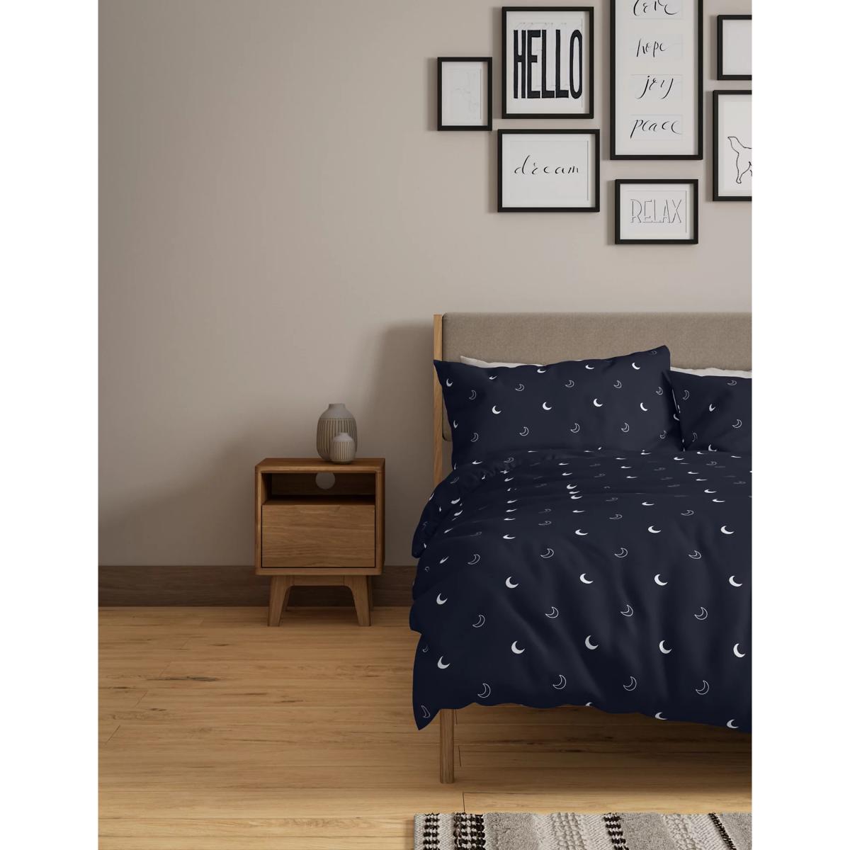 M&S 2 Pack Cotton Mix Moon Bedding Sets - 6FT - Navy, Navy – image 3