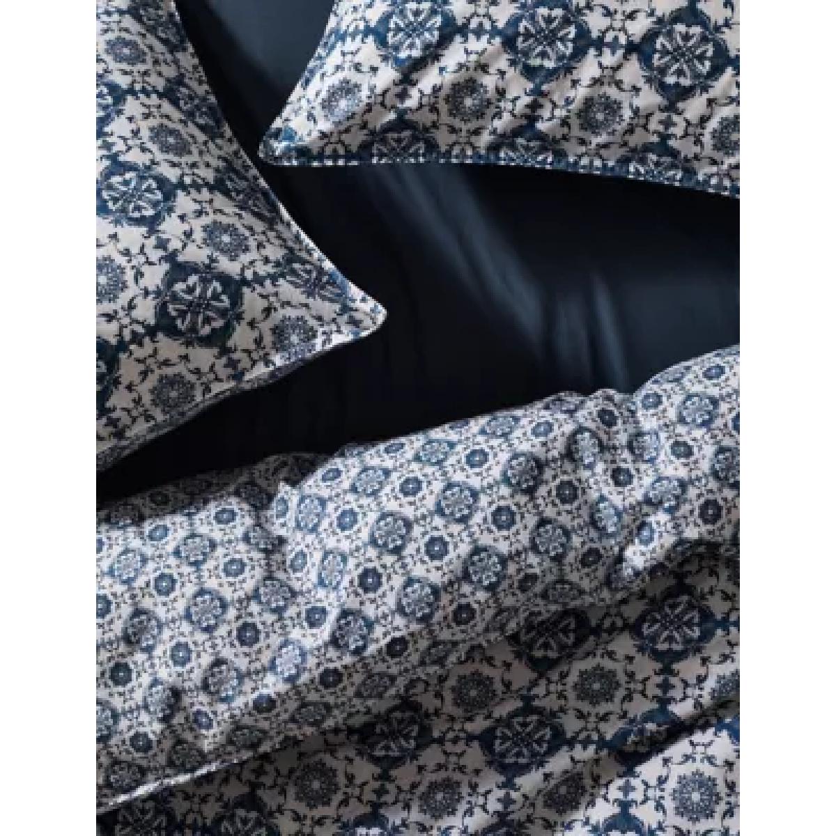 M&S X Fired Earth Paris Isabelle Reversible Bedding Set - DBL - Navy Mix, Navy Mix,Malm – image 1