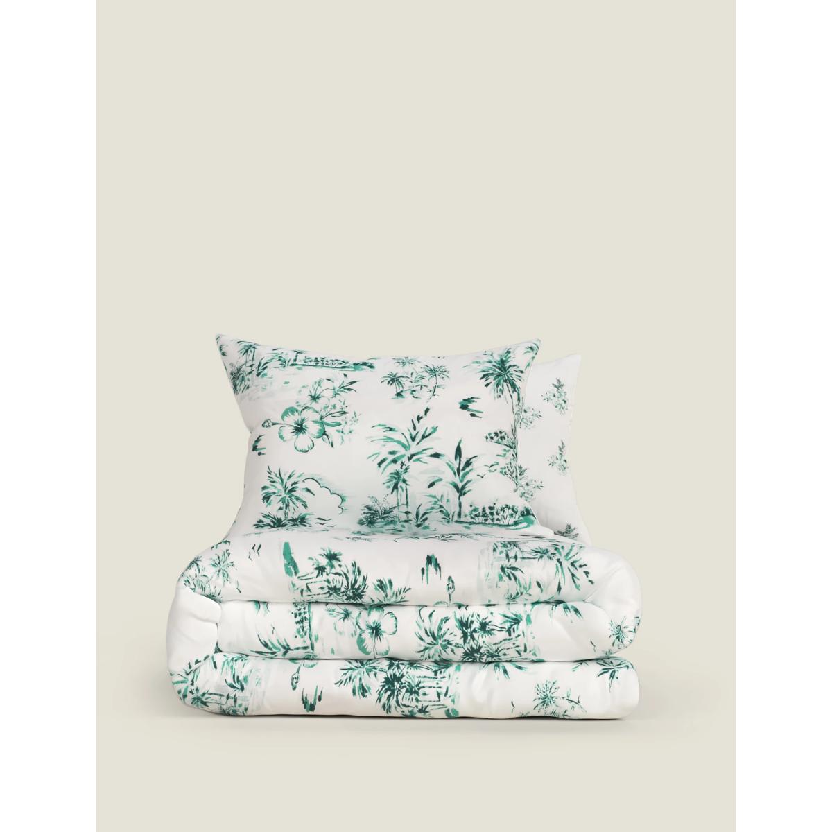 M&S  Cotton Blend Tropical Bedding Set - DBL - Green Mix, Green Mix – image 4