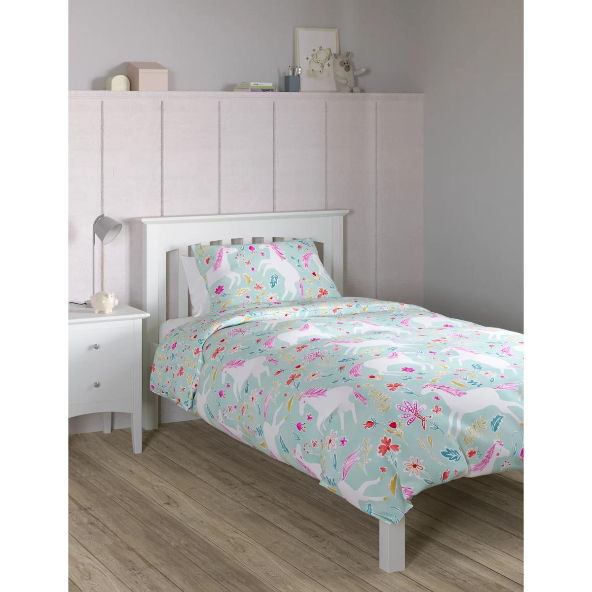M&S Cotton Blend Unicorn Bedding Set - SGL - Blue Mix, Blue Mix – image 2