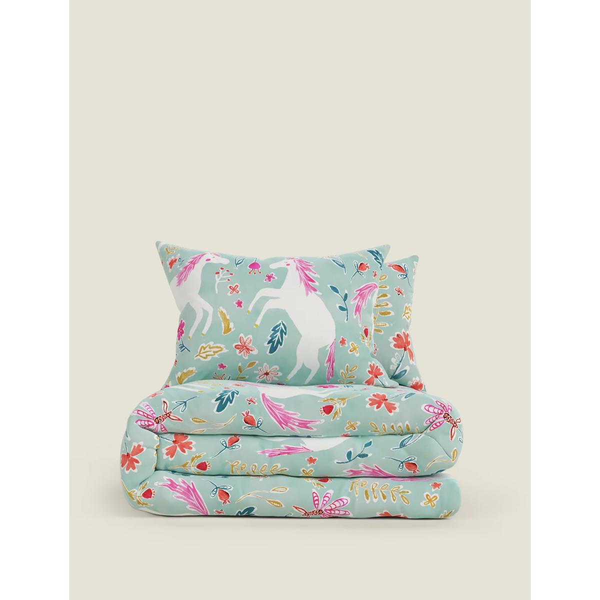 M&S Cotton Blend Unicorn Bedding Set - SGL - Blue Mix, Blue Mix – image 4
