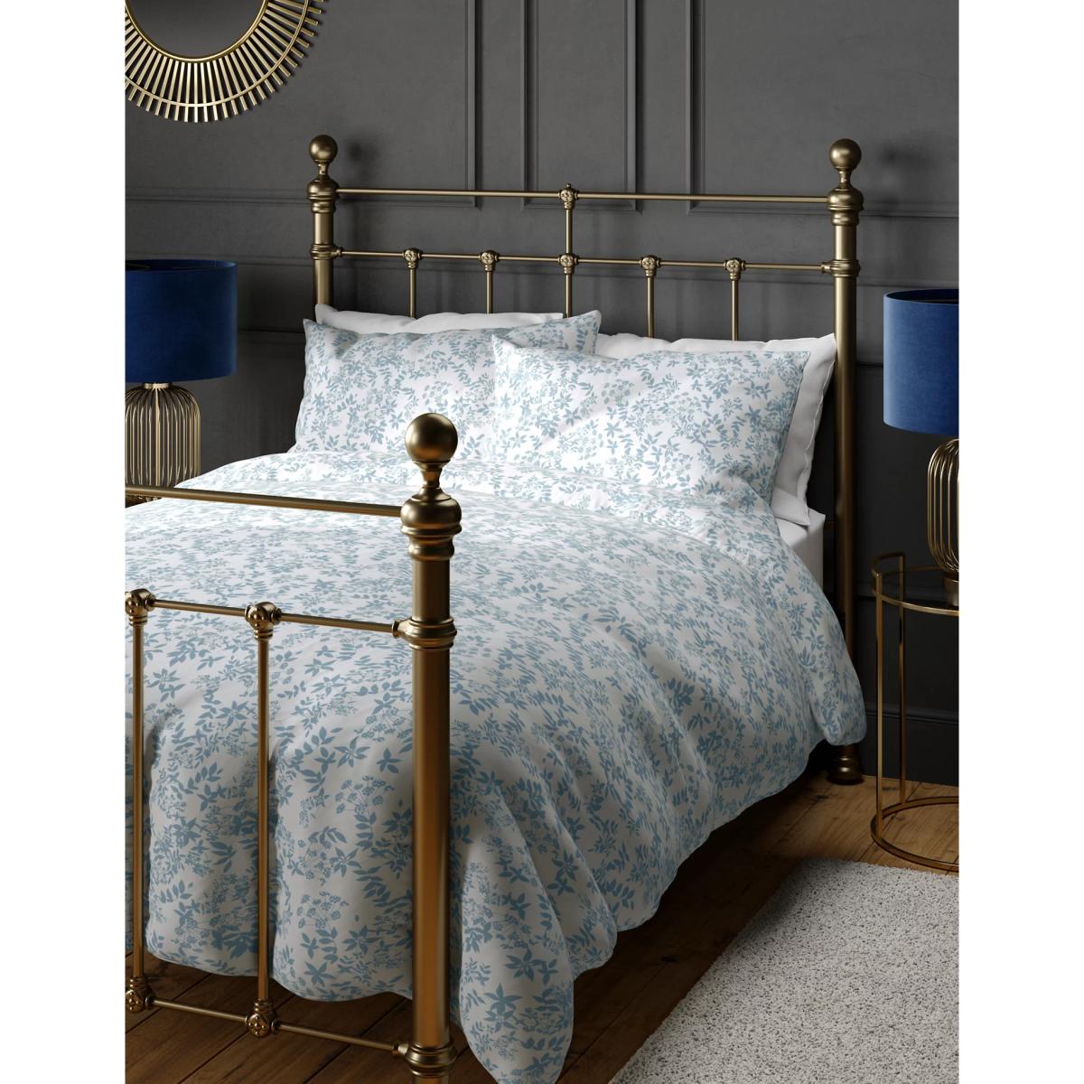 M&S 2 Pack Cotton Mix Floral Bedding Sets - 6FT - Duck Egg, Duck Egg – image 2