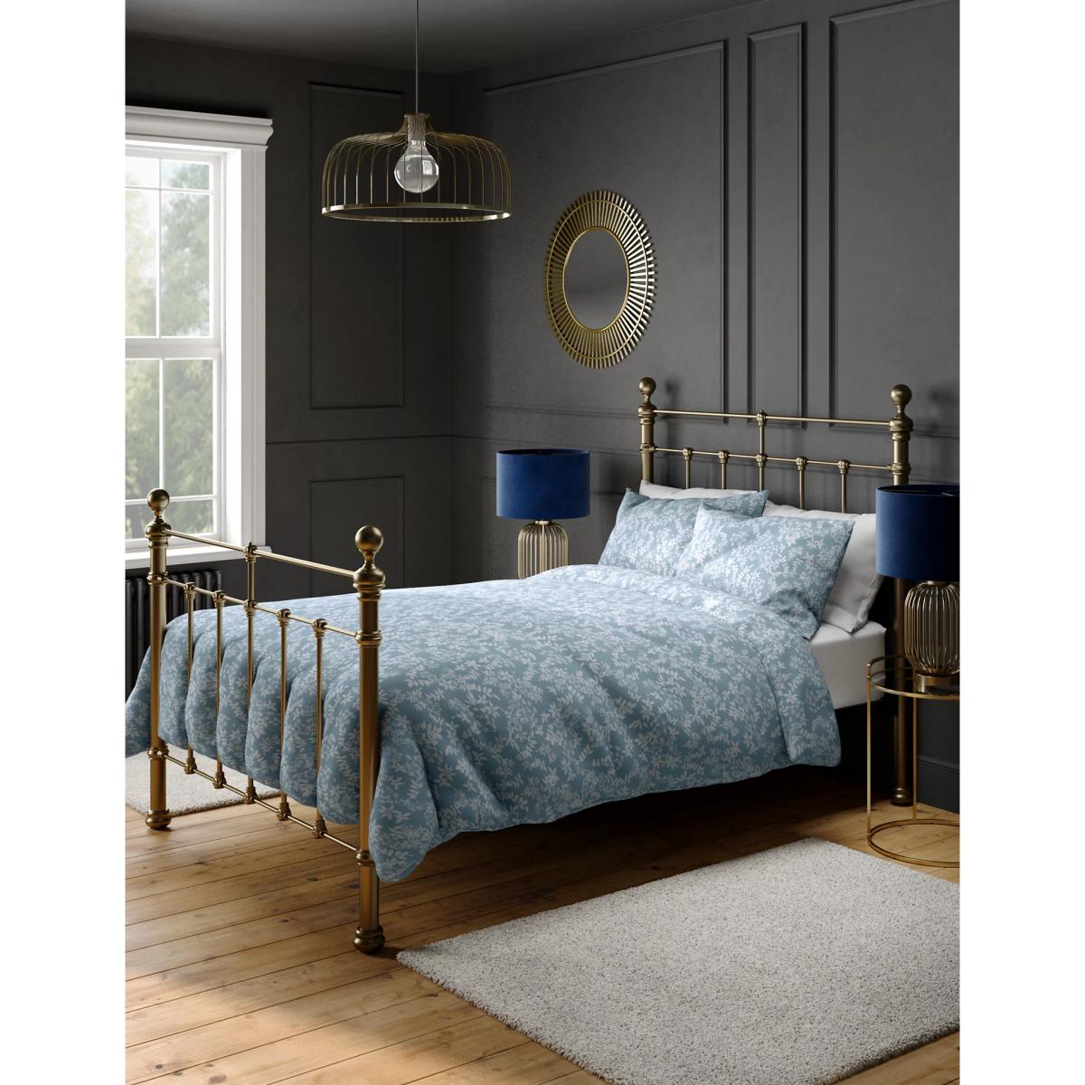 M&S 2 Pack Cotton Mix Floral Bedding Sets - 6FT - Duck Egg, Duck Egg – image 5