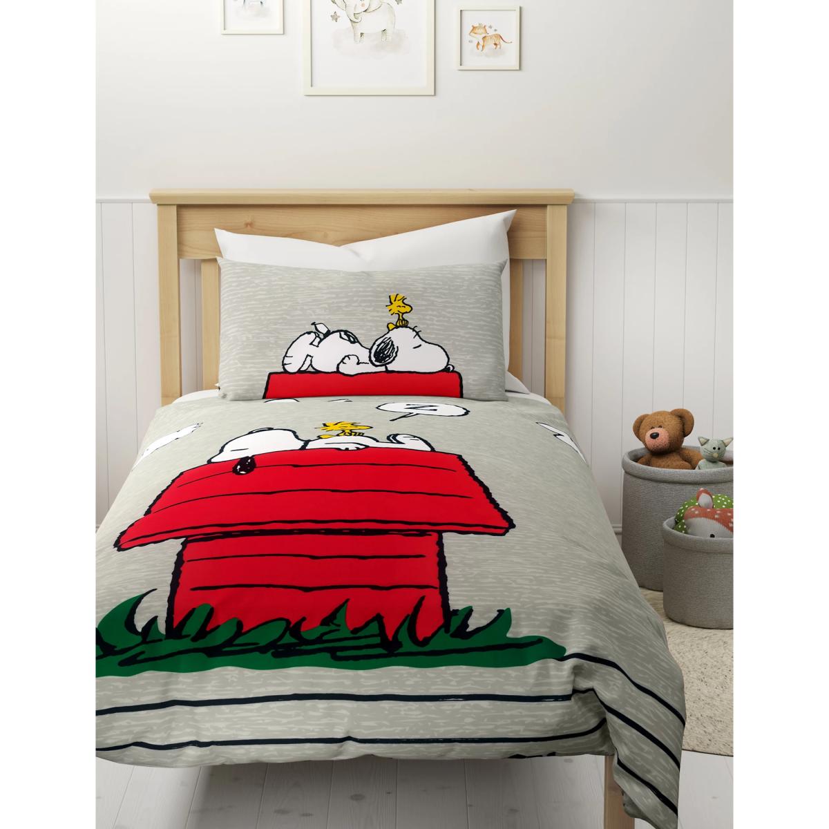 M&S Pure Cotton Snoopy™ Bedding Set - DBL - Grey Mix, Grey Mix – image 2