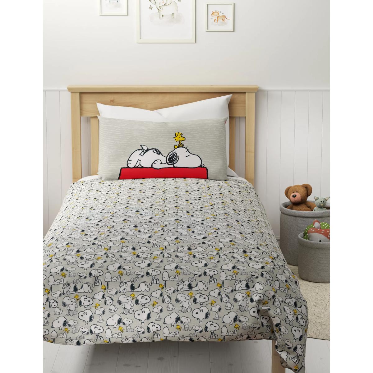M&S Pure Cotton Snoopy™ Bedding Set - DBL - Grey Mix, Grey Mix – image 4